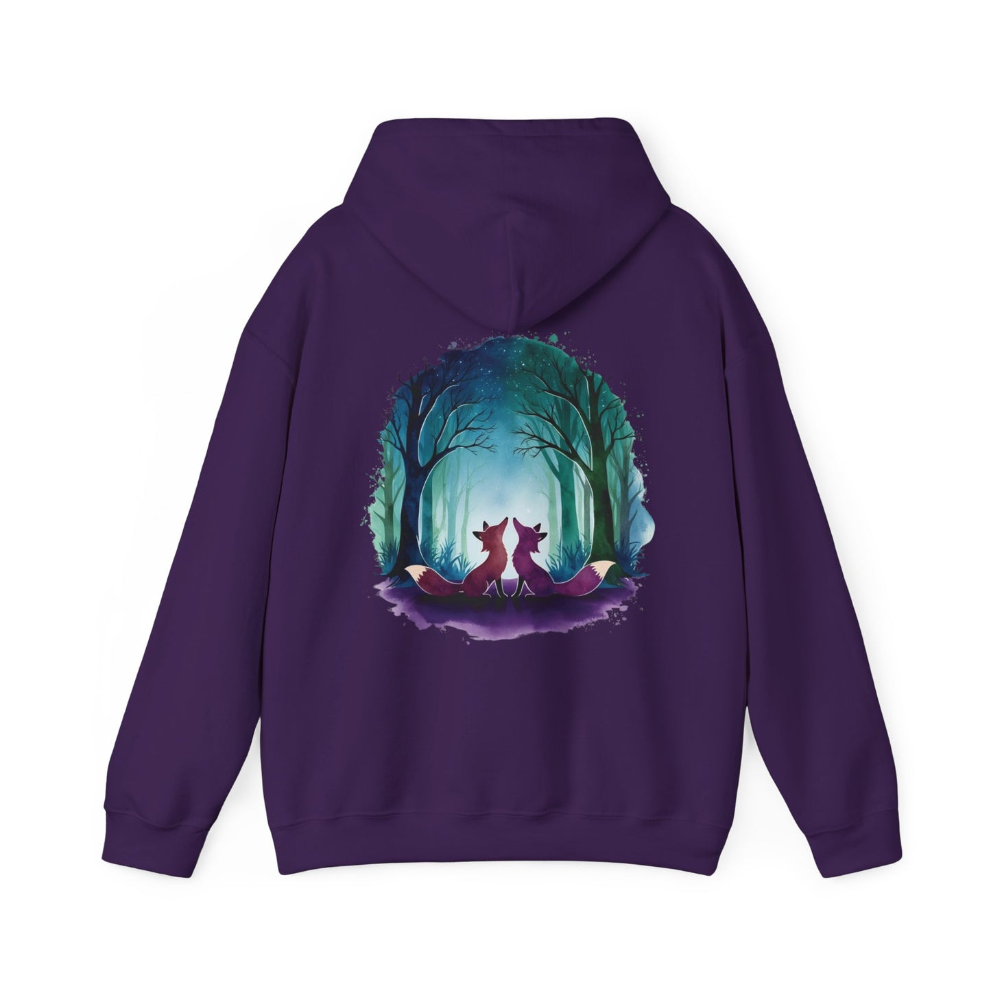 Personalized Hoodie with Couple's Initials & Watercolor Foxes Design