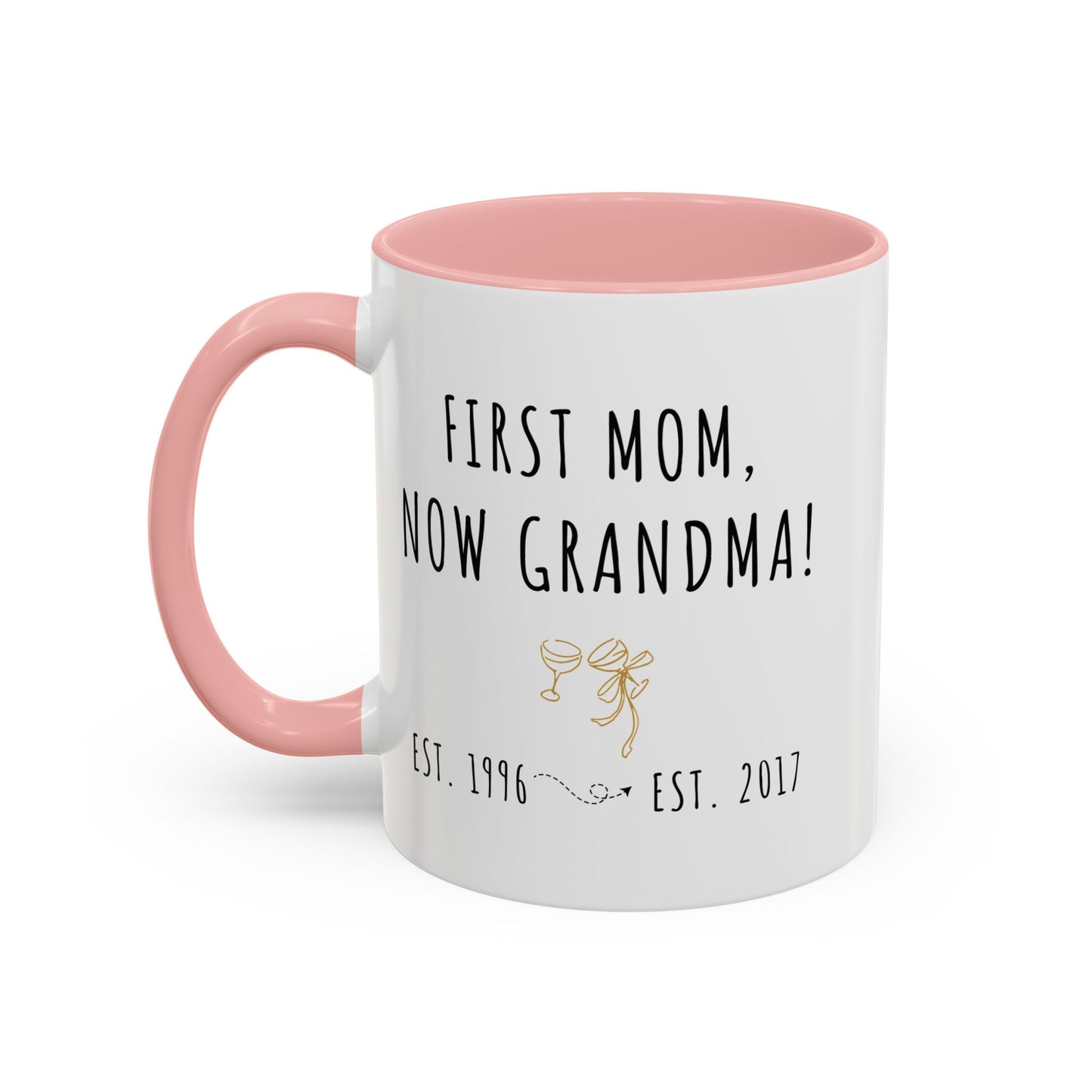 Custom Grandma Mug – First Mom, Now Grandma – Sentimental Gift for Mother's Day or Baby Reveal