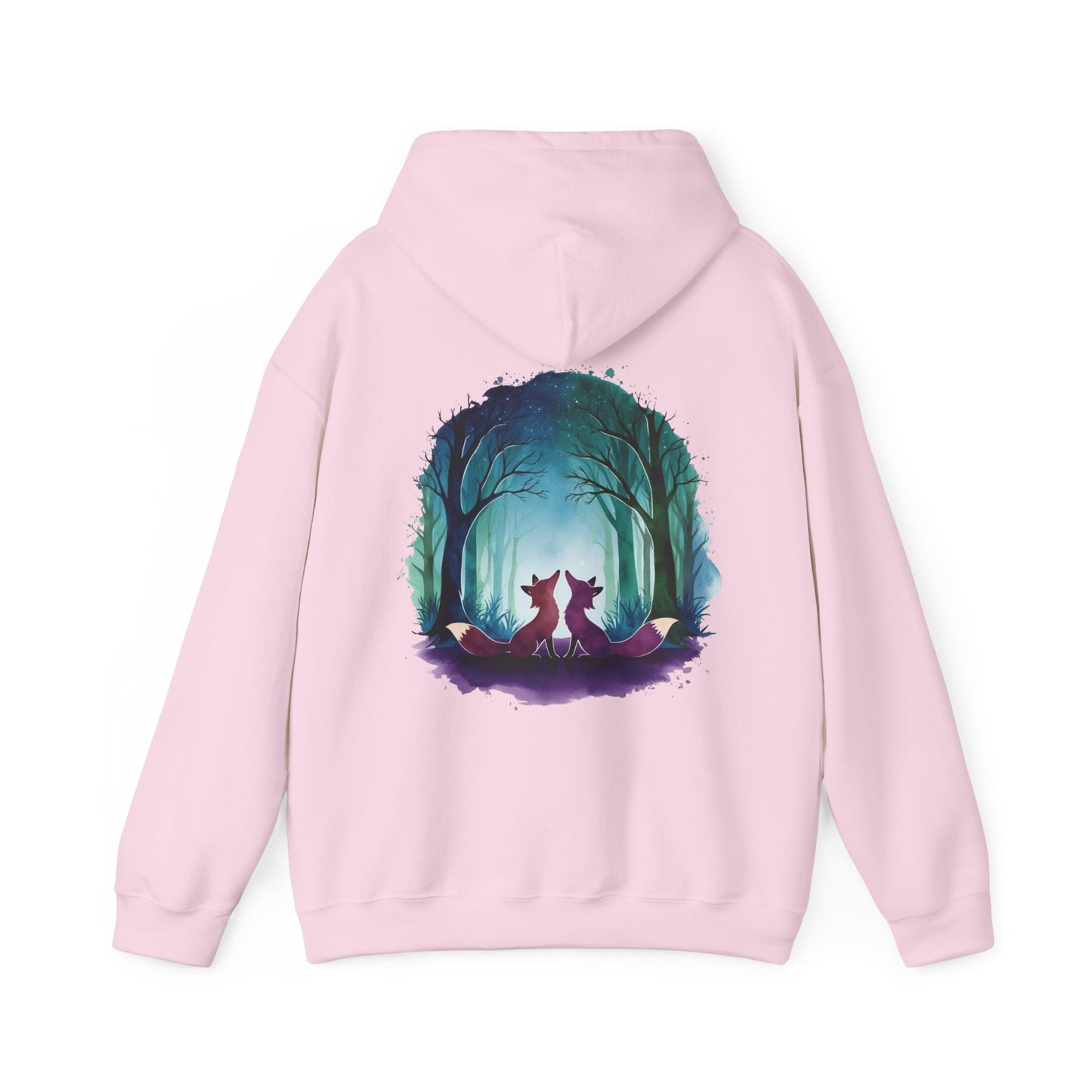 Personalized Hoodie with Couple's Initials & Watercolor Foxes Design