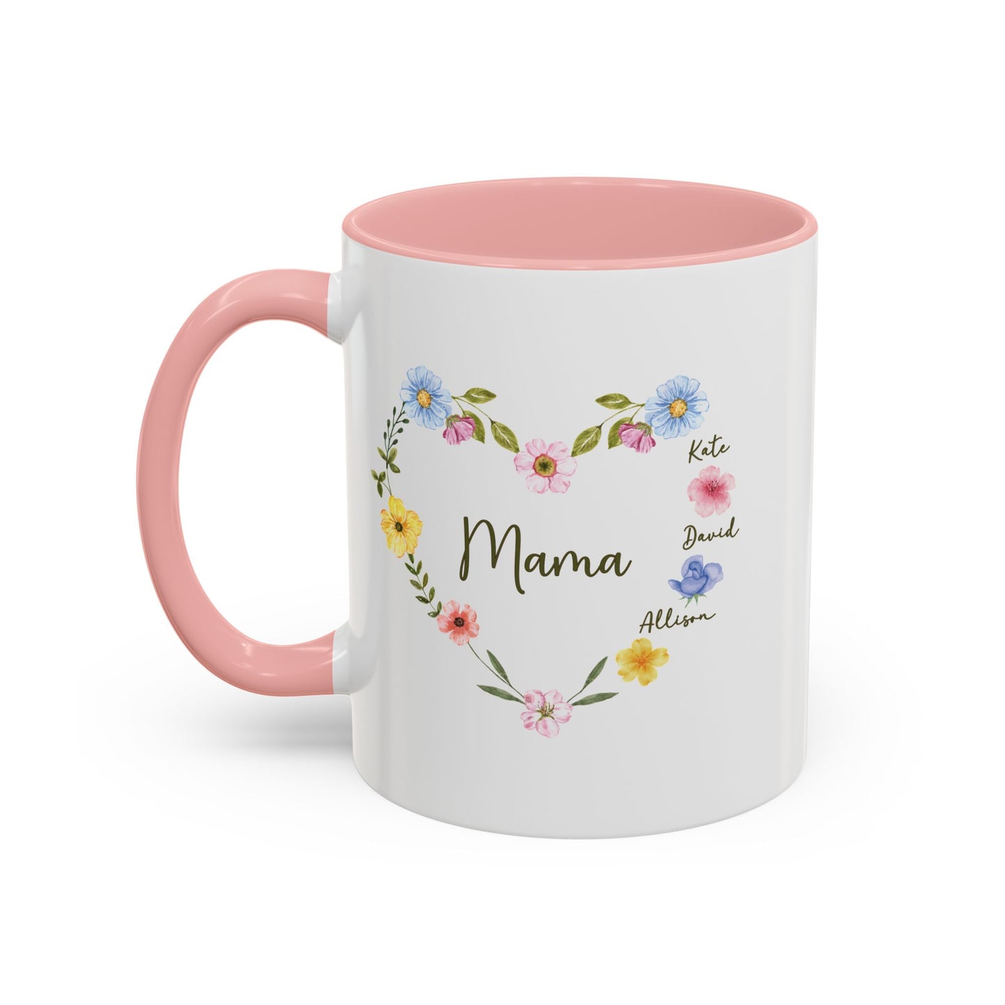 Custom Floral Heart Mug for Grandma – Perfect Gift for Mother's Day or Special Womens - Verdant Blossoms