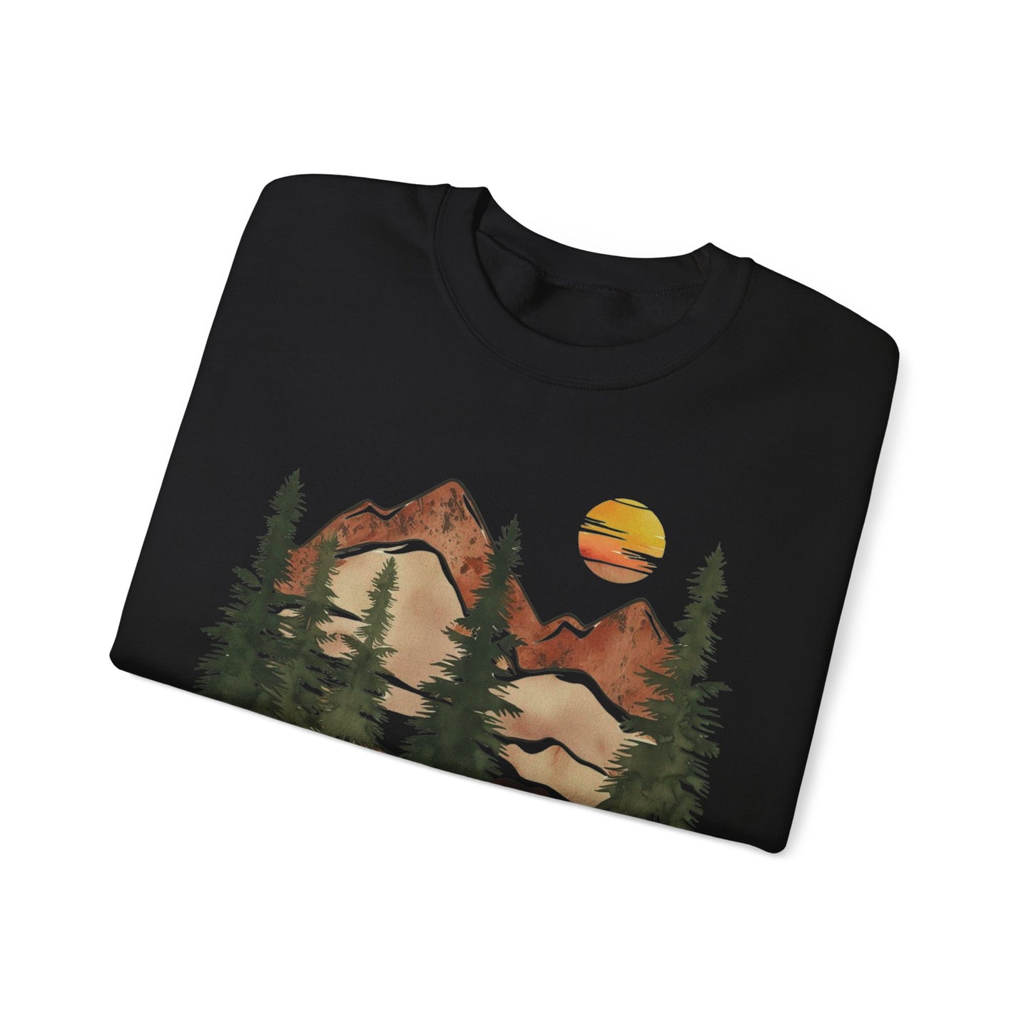 Step Outside, Become Unstoppable - Mountain Forest Sweatshirt - Verdant Blossoms
