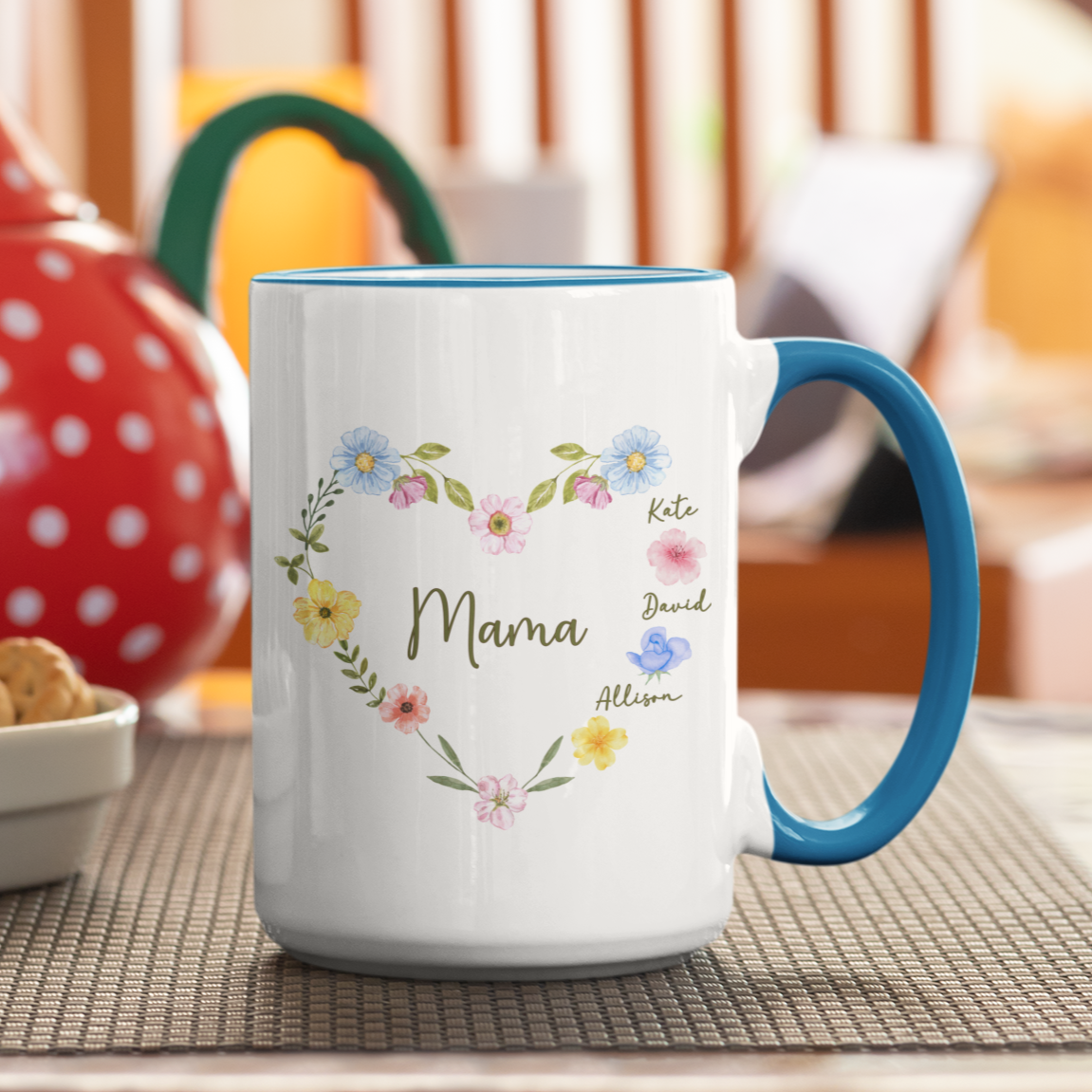 Custom Floral Heart Mug for Grandma – Perfect Gift for Mother's Day or Special Womens