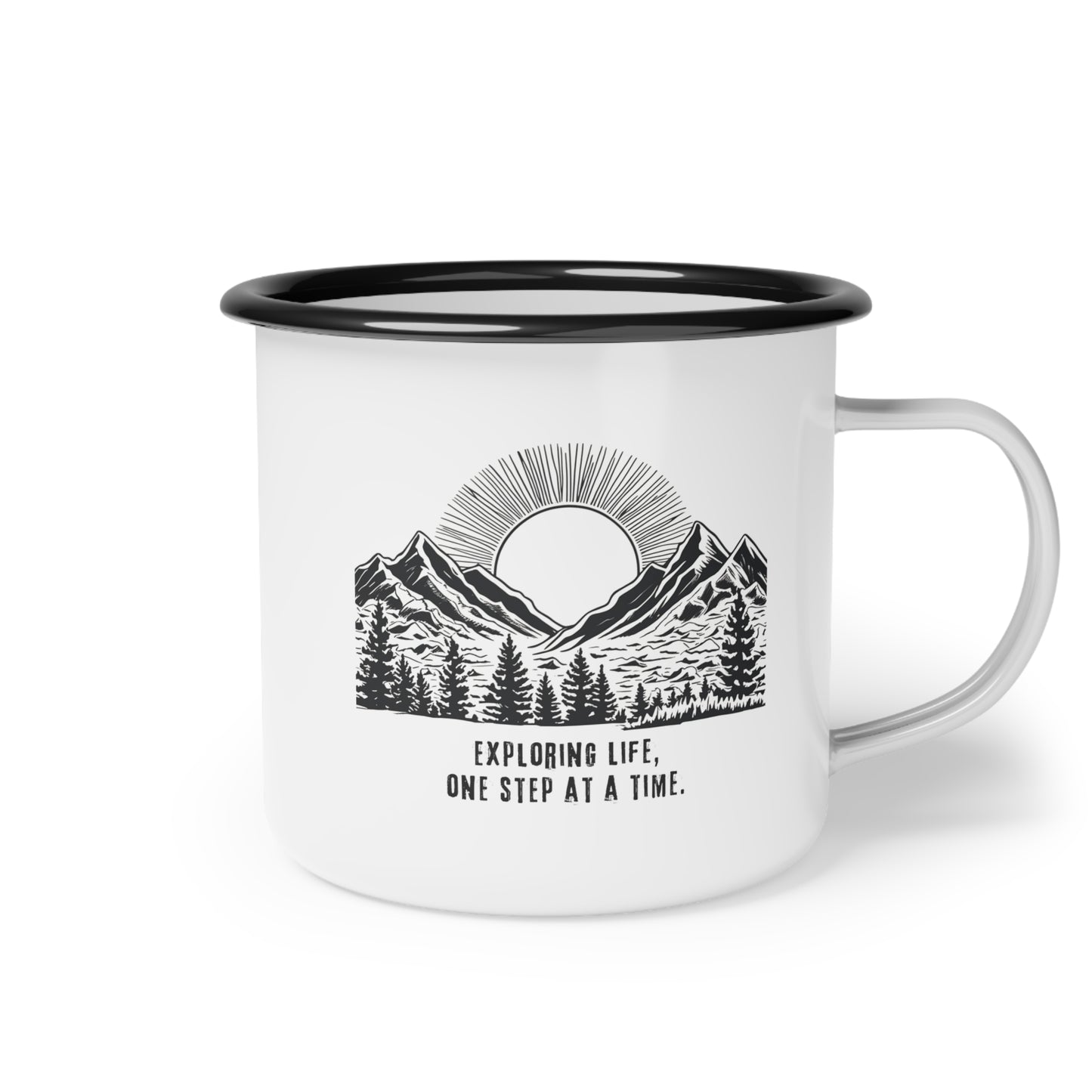 Personalized Enamel Camp Cup for Couples | Custom Forest Adventure Design - Celebrate Love This Valentine's Day - Verdant Blossoms