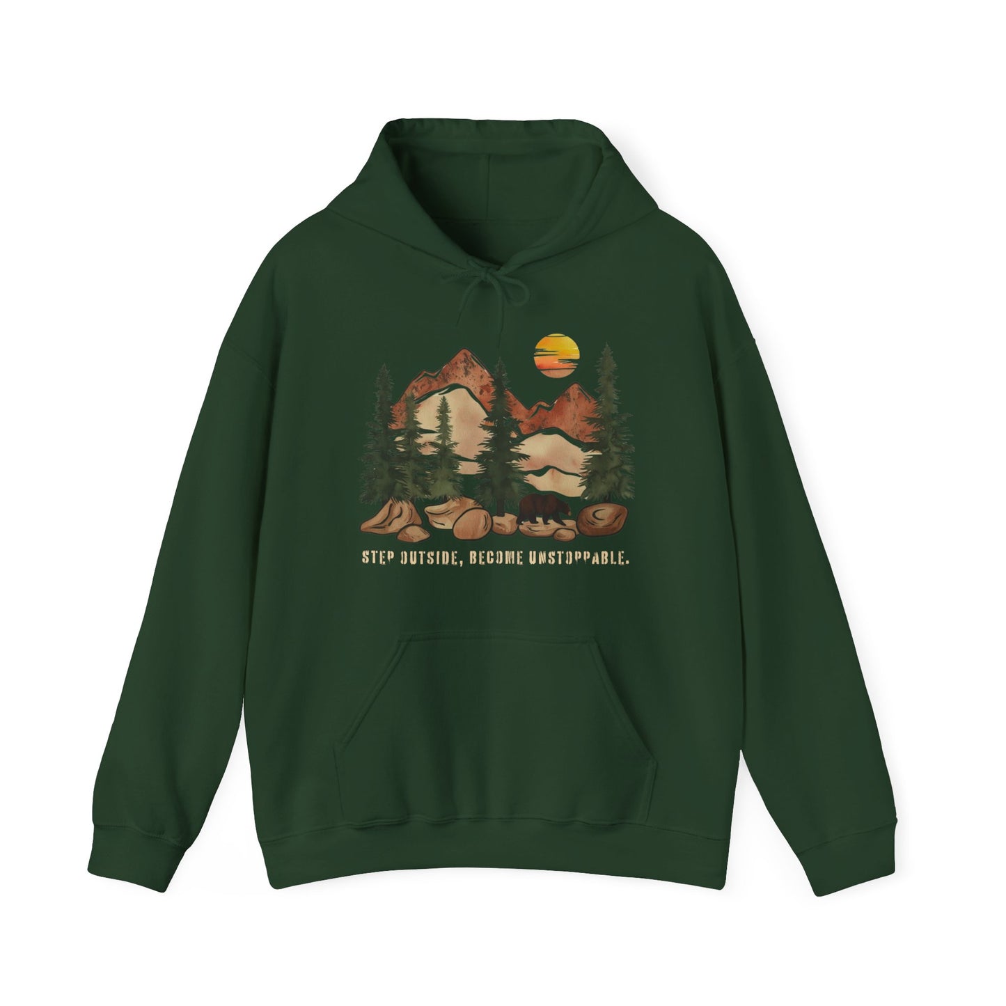 Mountain Bear Hoodie – Step Outside, Become Unstoppable | Verdant Blossoms - Verdant Blossoms