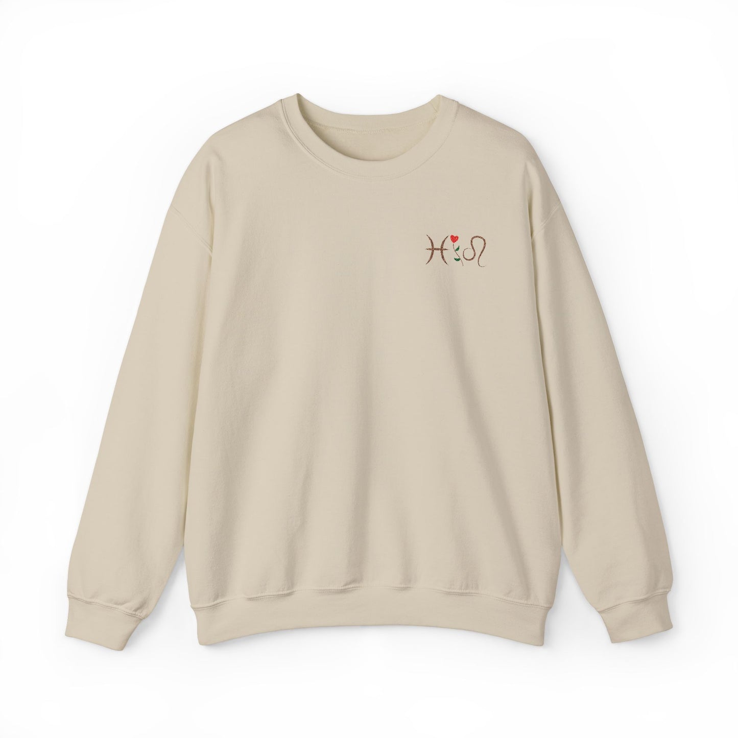 Zodiac Love Sweatshirt | Custom Embroidered Valentine’s Day Gift for Couples - Verdant Blossoms
