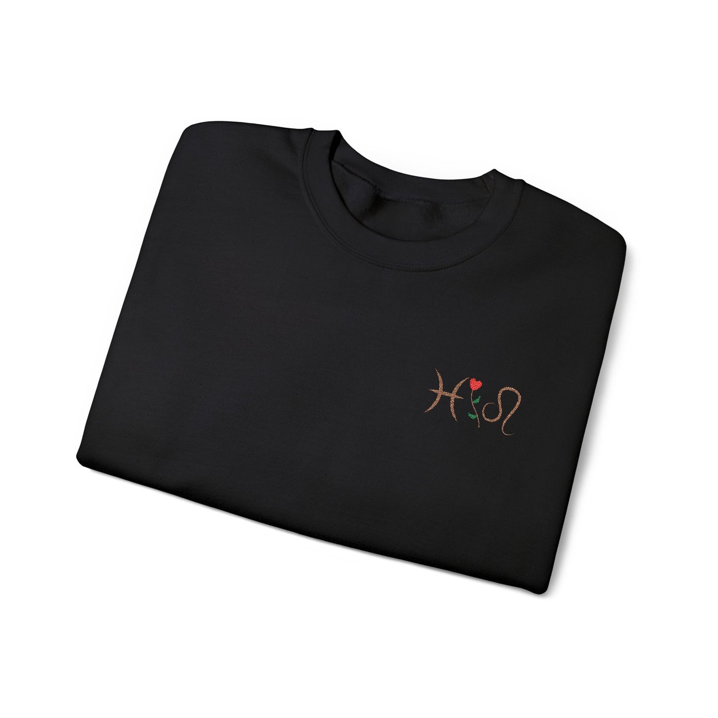 Zodiac Love Sweatshirt | Custom Embroidered Valentine’s Day Gift for Couples - Verdant Blossoms