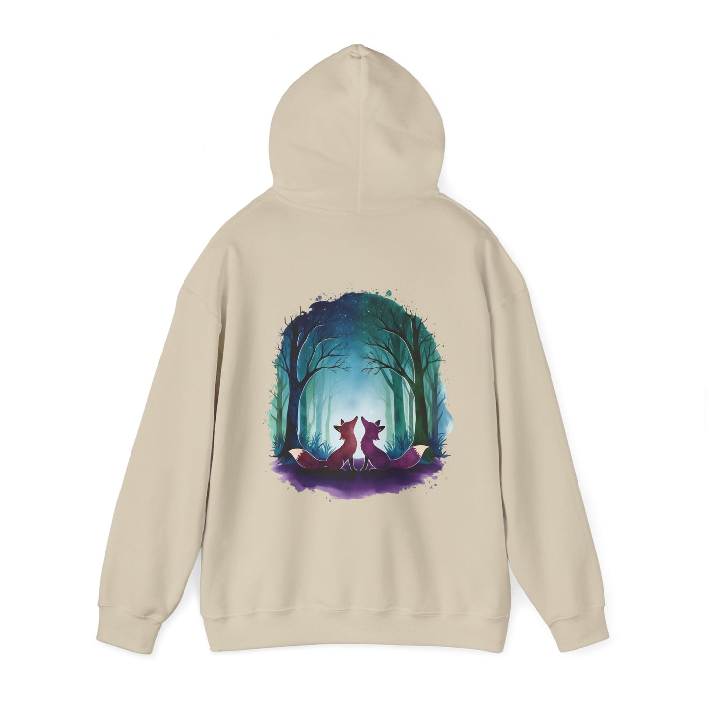 Personalized Hoodie with Couple's Initials & Watercolor Foxes Design