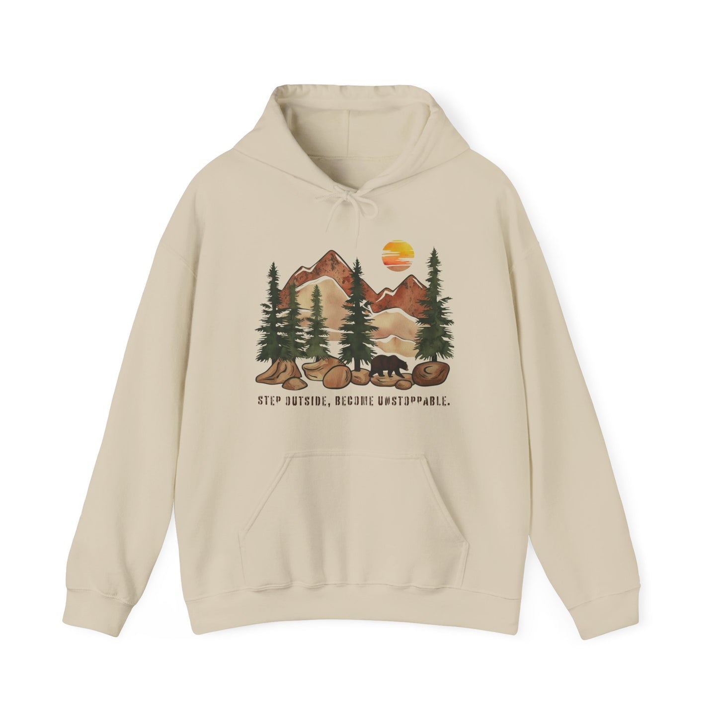 Mountain Bear Hoodie – Step Outside, Become Unstoppable | Verdant Blossoms - Verdant Blossoms