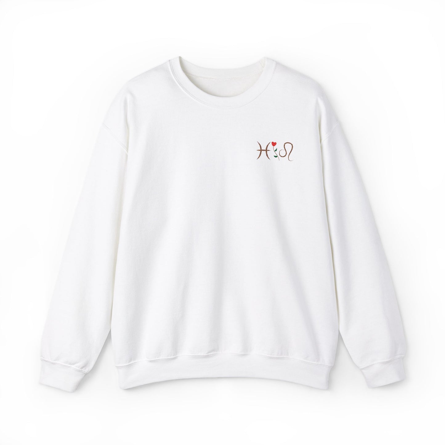 Zodiac Love Sweatshirt | Custom Embroidered Valentine’s Day Gift for Couples - Verdant Blossoms
