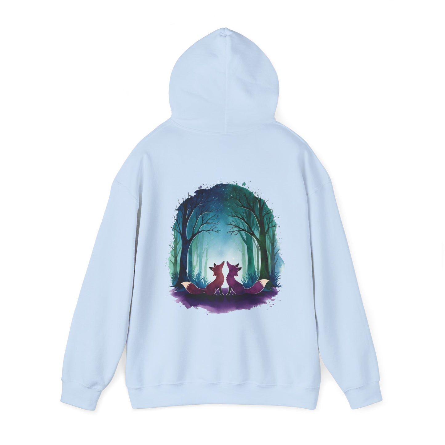 Personalized Hoodie with Couple's Initials & Watercolor Foxes Design