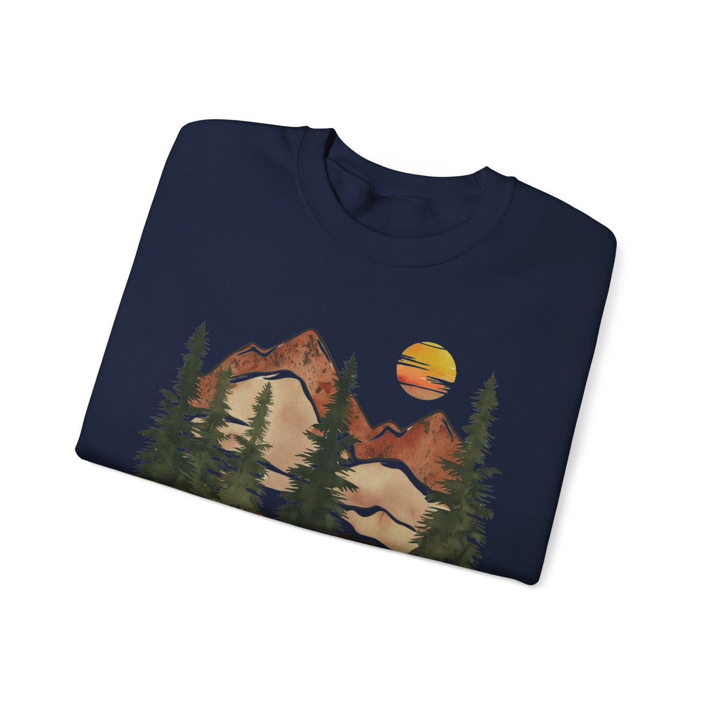 Step Outside, Become Unstoppable - Mountain Forest Sweatshirt - Verdant Blossoms