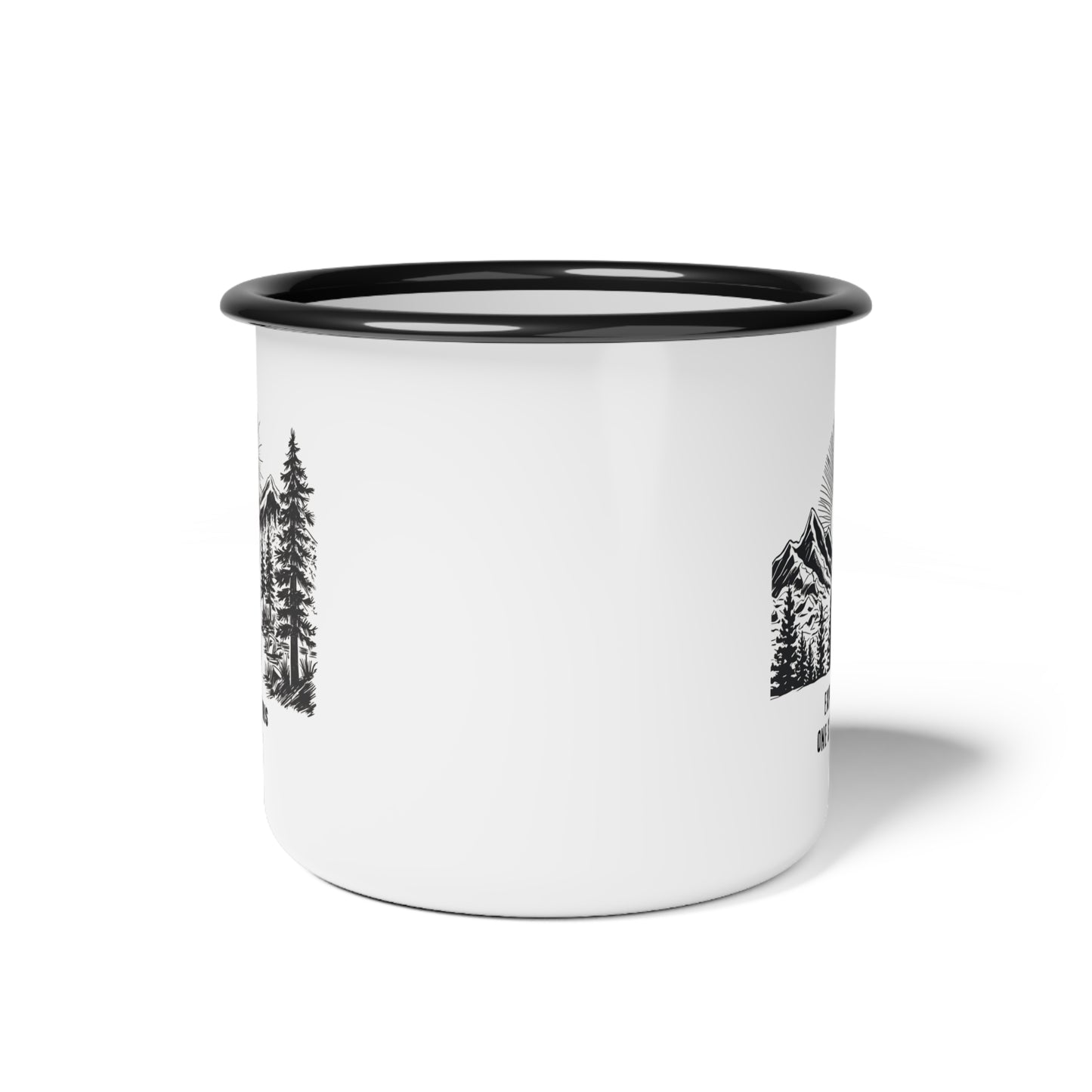 Personalized Enamel Camp Cup for Couples | Custom Forest Adventure Design - Celebrate Love This Valentine's Day - Verdant Blossoms