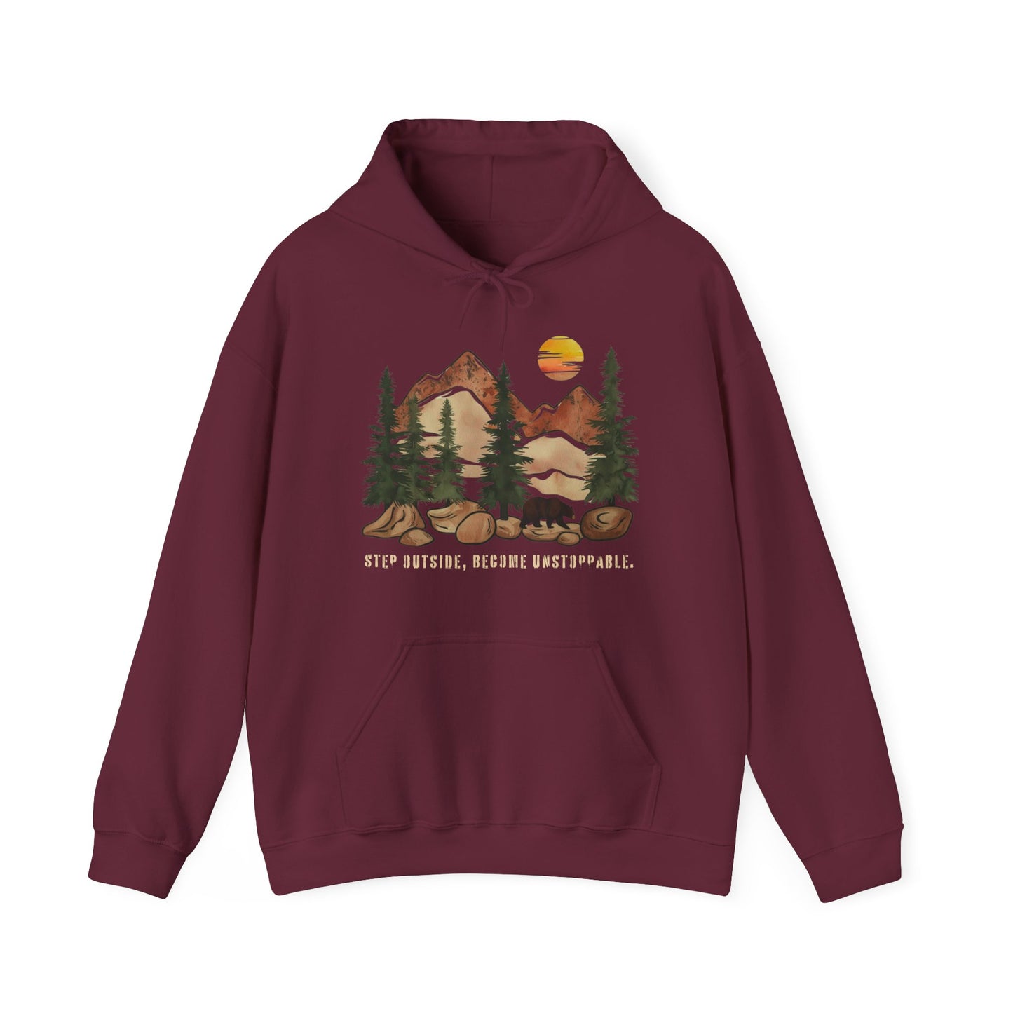Mountain Bear Hoodie – Step Outside, Become Unstoppable | Verdant Blossoms - Verdant Blossoms