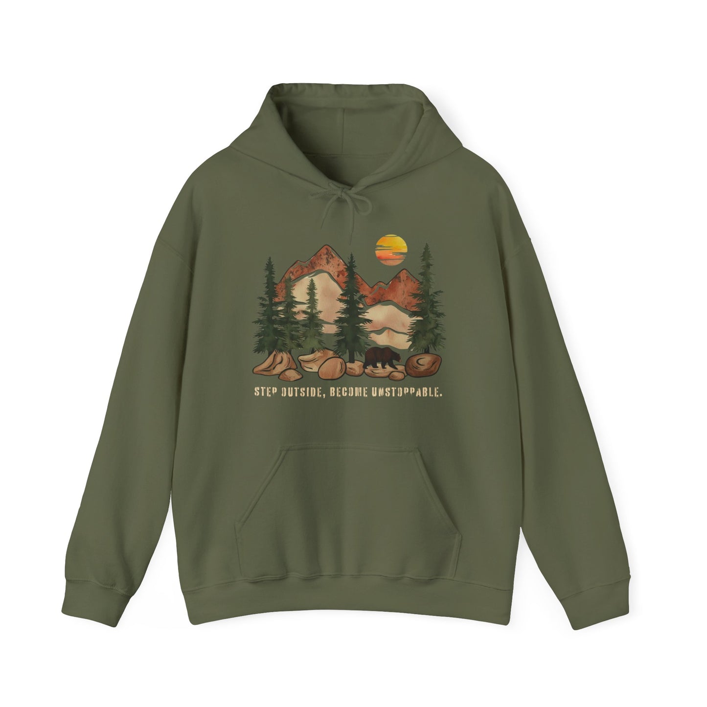 Mountain Bear Hoodie – Step Outside, Become Unstoppable | Verdant Blossoms - Verdant Blossoms