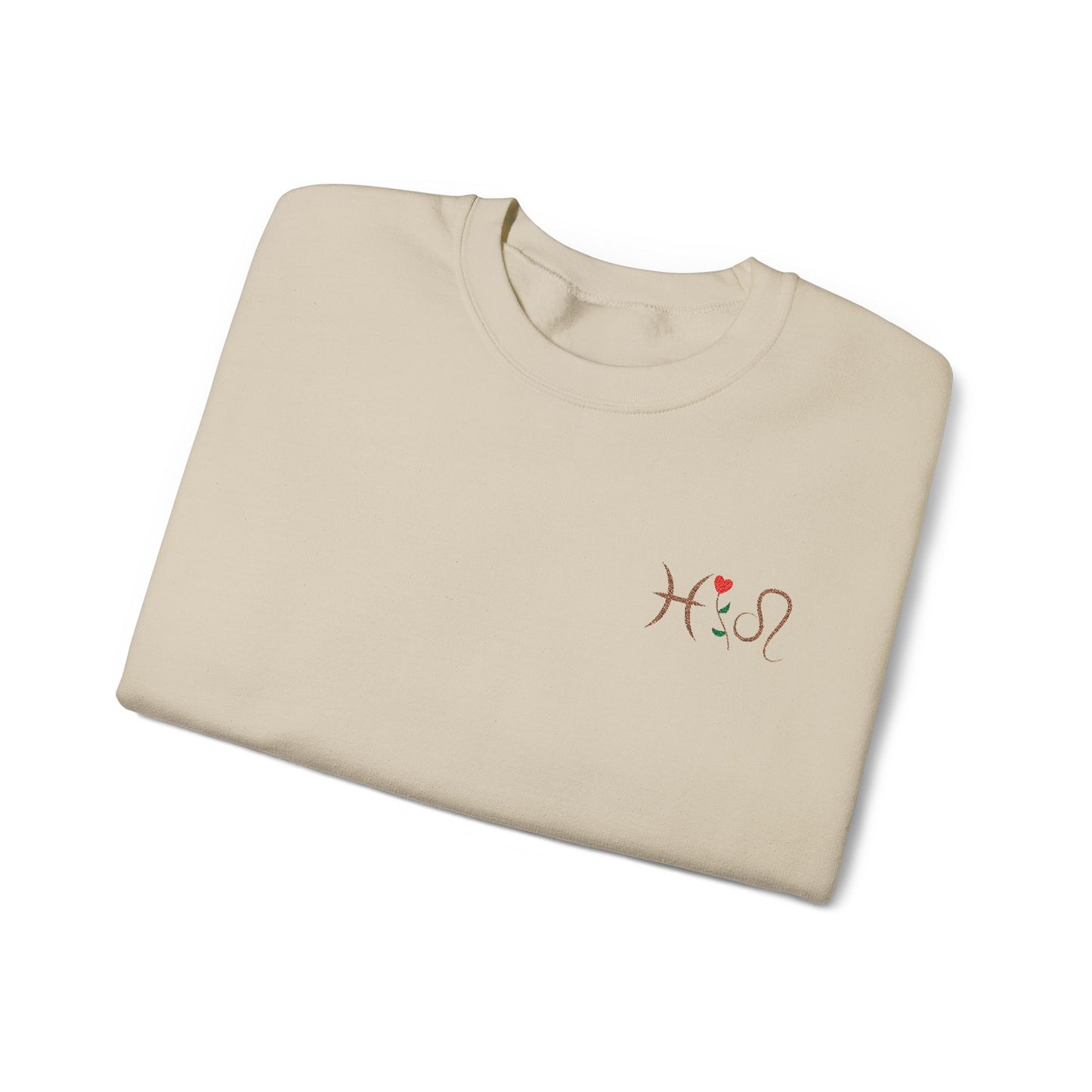 Zodiac Love Sweatshirt | Custom Embroidered Valentine’s Day Gift for Couples - Verdant Blossoms