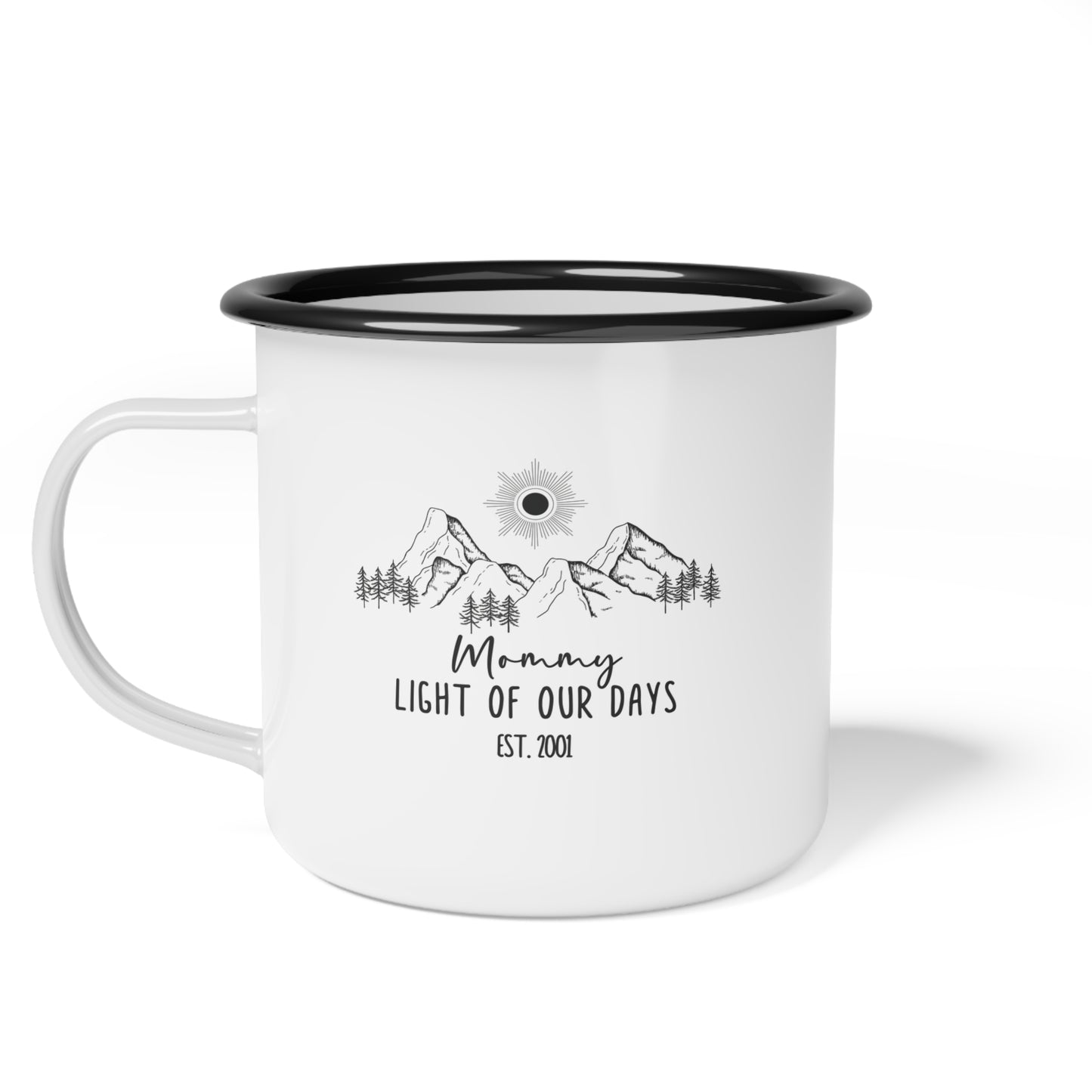 Custom Enamel Mugs for Mom & Dad β Celebrate Parenthood with Est. Year, Ideal for New and Seasoned Parents - Verdant Blossoms