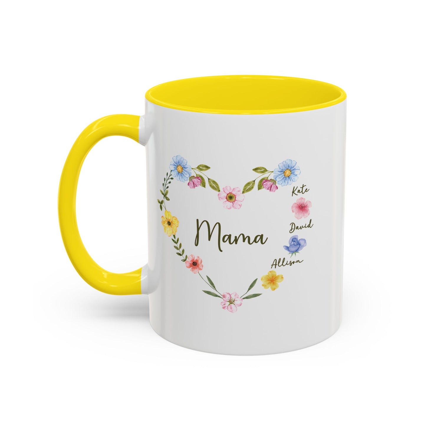 Custom Floral Heart Mug for Grandma – Perfect Gift for Mother's Day or Special Womens - Verdant Blossoms