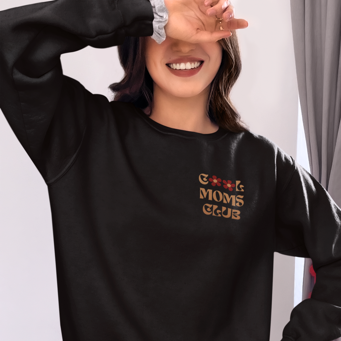 Cool Moms Club Sweatshirt, Embroidered Crewneck Gift for Fashionable & Fun Moms