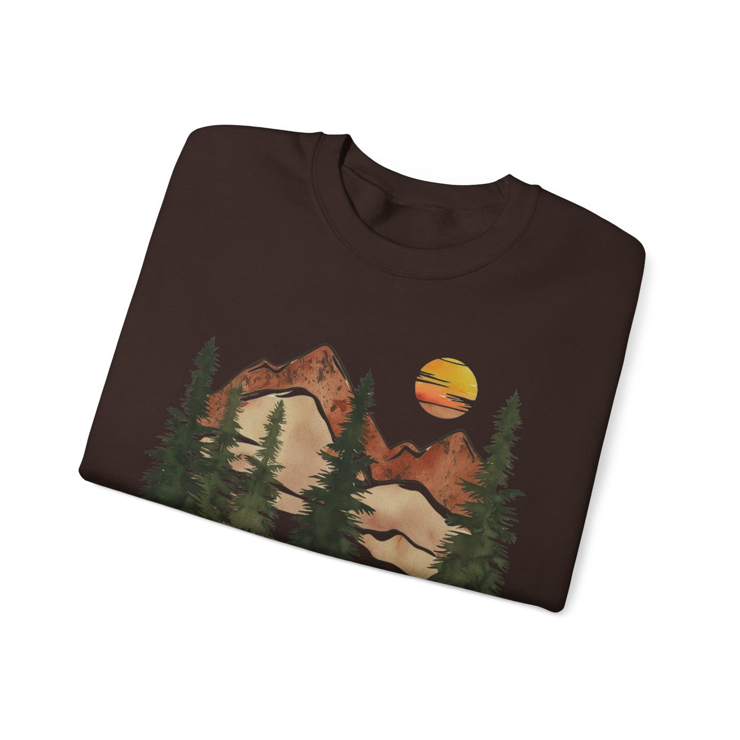 Step Outside, Become Unstoppable - Mountain Forest Sweatshirt - Verdant Blossoms