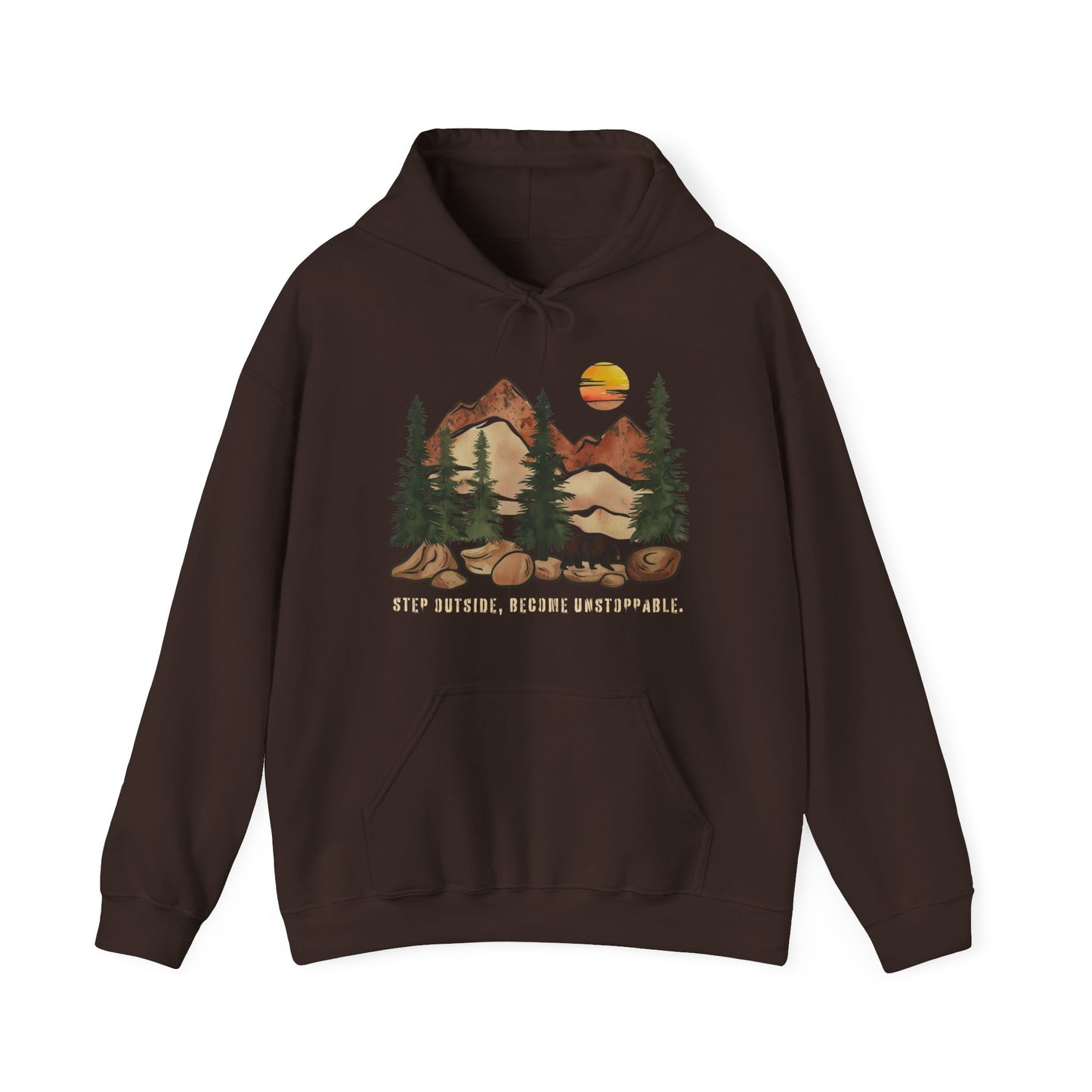 Mountain Bear Hoodie – Step Outside, Become Unstoppable | Verdant Blossoms - Verdant Blossoms