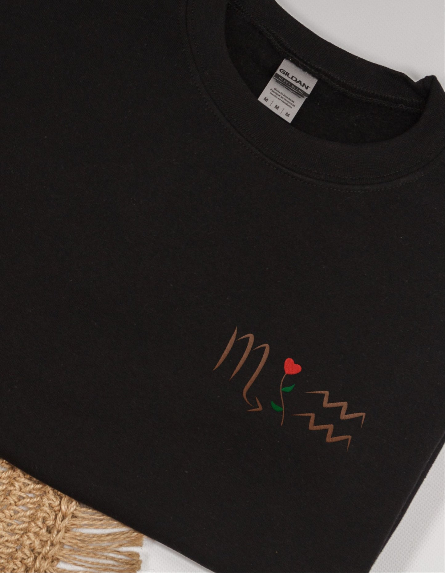 Zodiac Love Sweatshirt | Custom Embroidered Valentine’s Day Gift for Couples - Verdant Blossoms