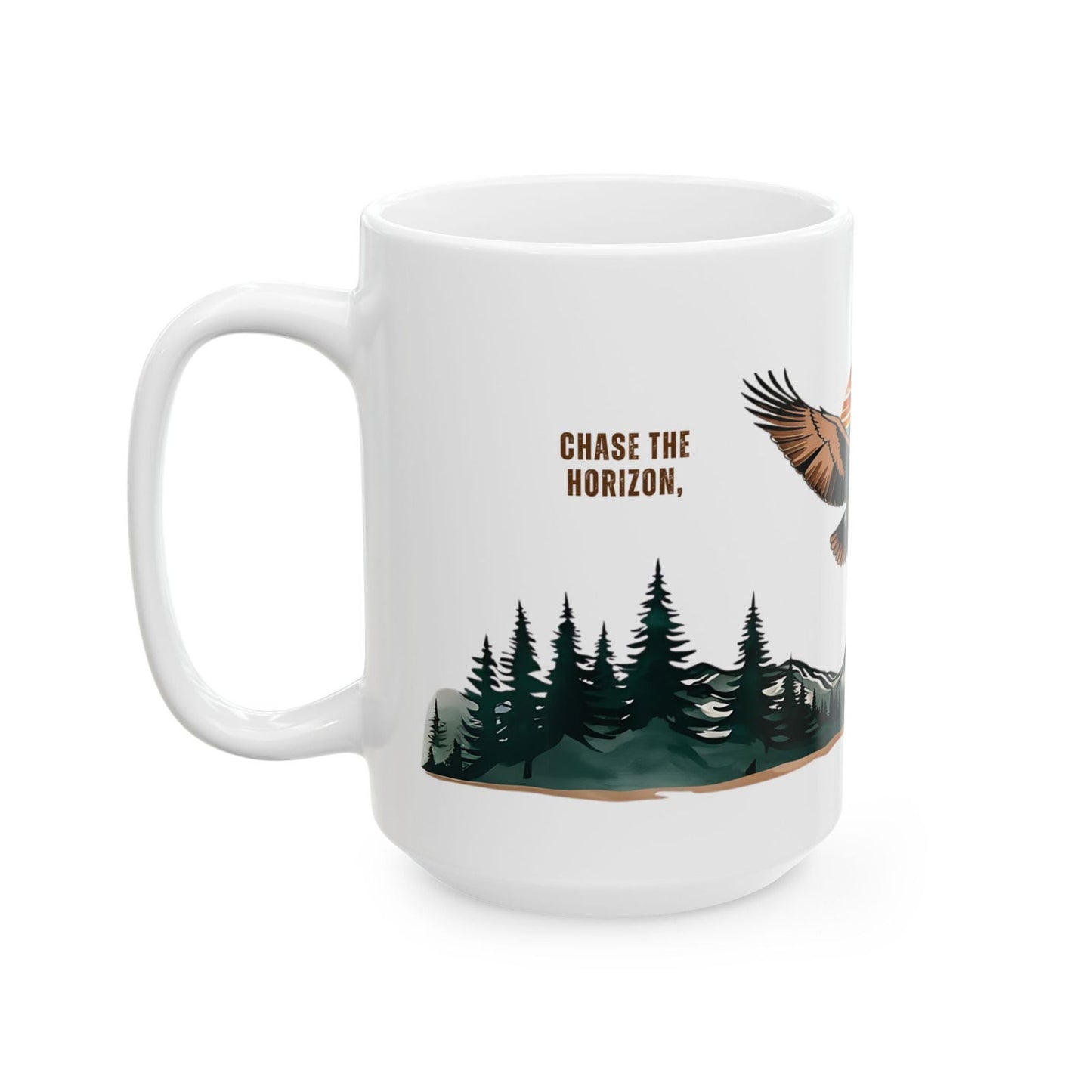 Chase the Horizon Mug - Personalized Adventure Quote with Name, for explorers and nature lovers - Verdant Blossoms