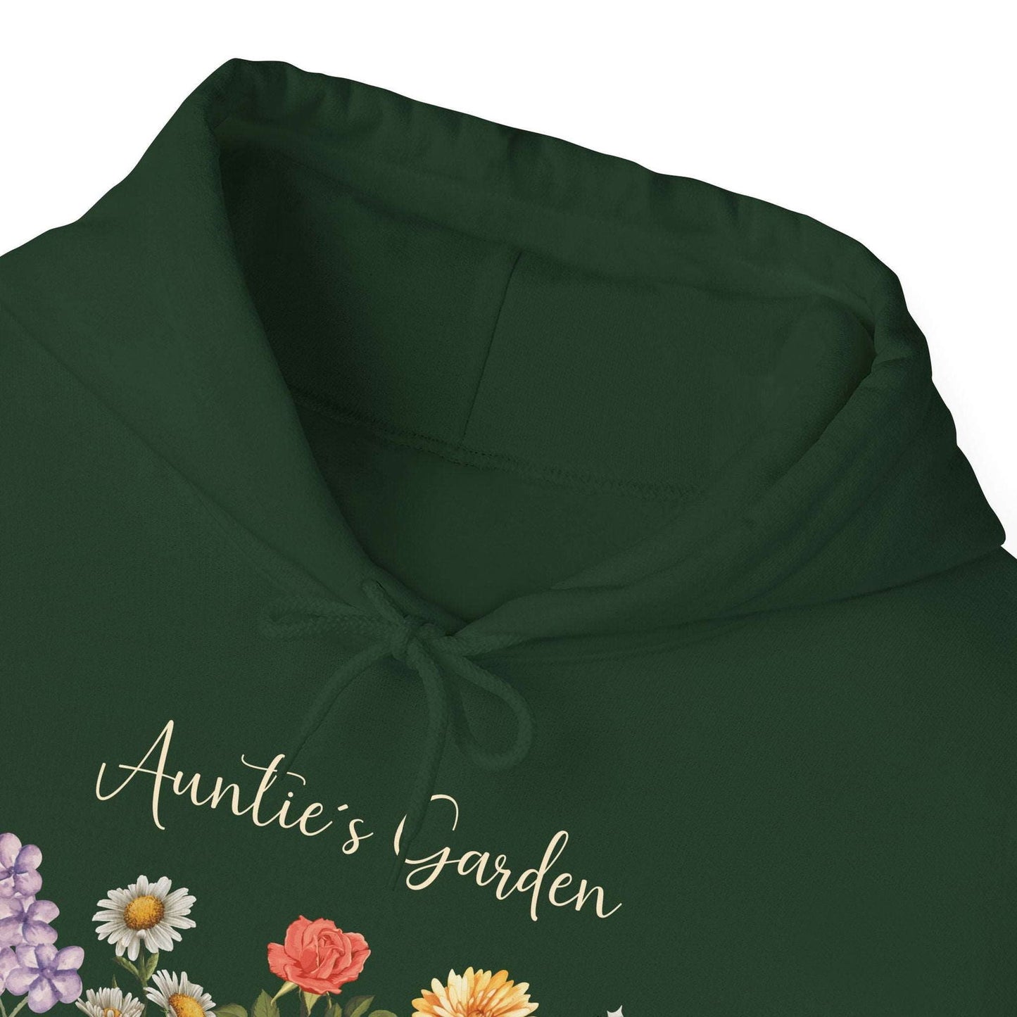 Custom Birthflower Hoodie – Auntie ’s Garden & Family Names - Unisex Hooded Sweatshirt - Verdant Blossoms