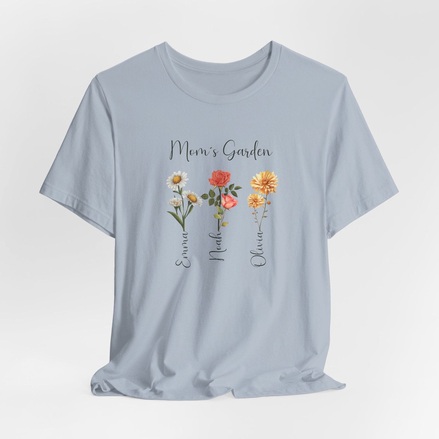 Custom Birthflower T-Shirt - Personalized Gift for Mom, Auntie & Grandma - Verdant Blossoms