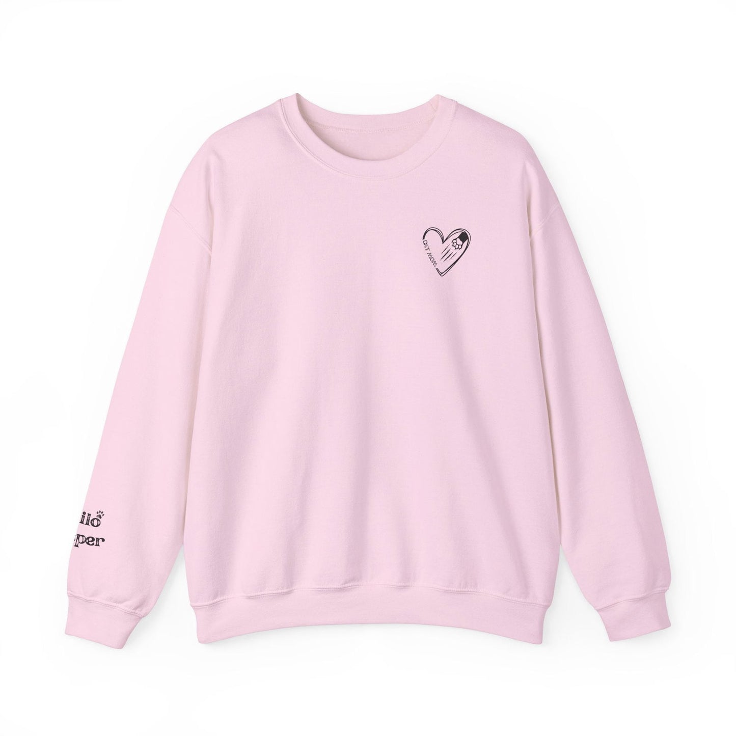 Custom Gift for Cat Mom Sweatshirt – Add Your Cats' Names on the Sleeve - Verdant Blossoms