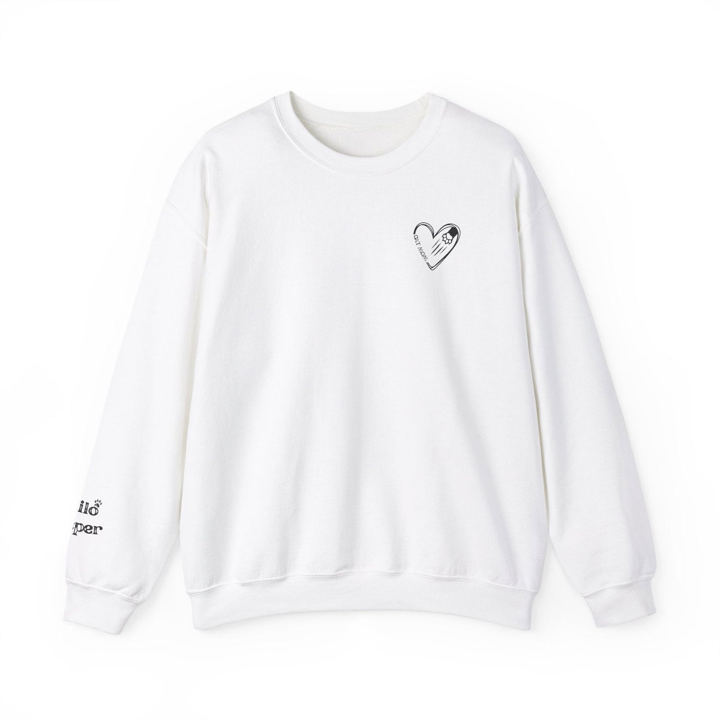 Custom Gift for Cat Mom Sweatshirt – Add Your Cats' Names on the Sleeve - Verdant Blossoms