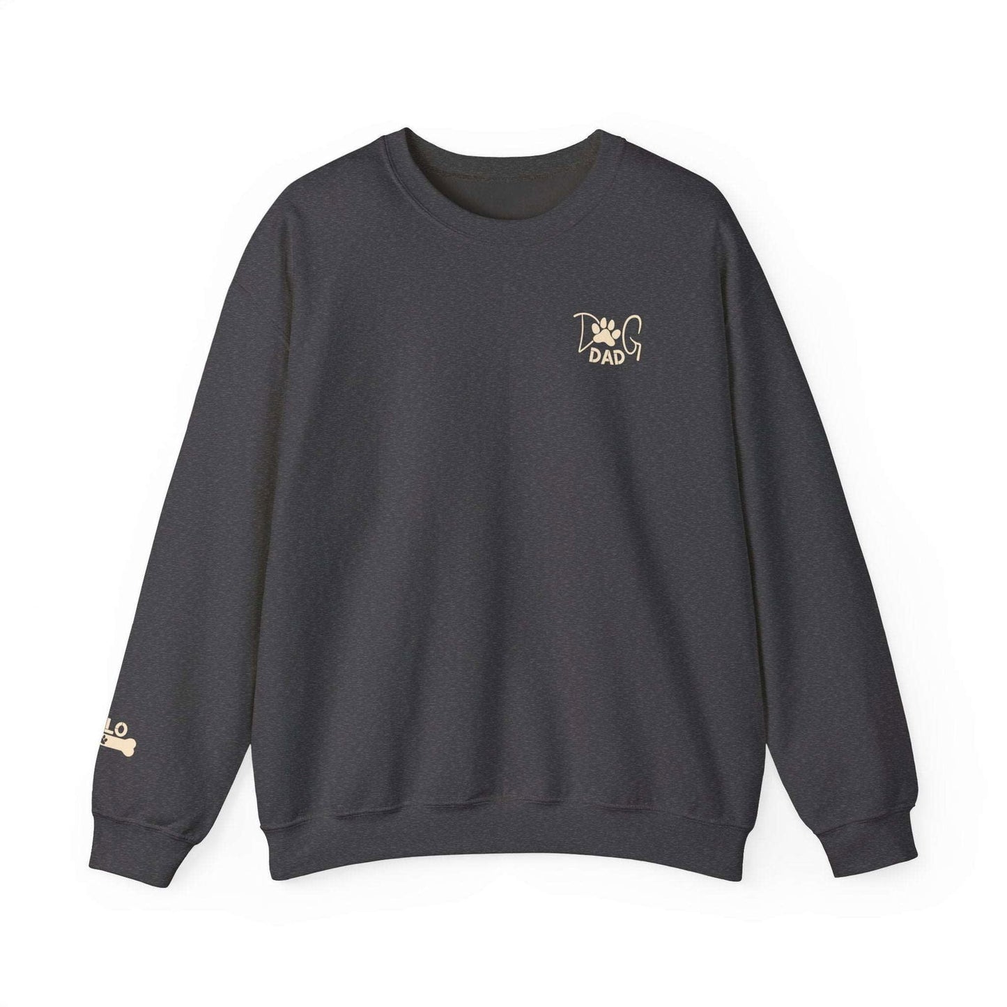 Custom Gift for Dog Dad Sweatshirt – Add Your Dog's Name on the Right Sleeve - Verdant Blossoms