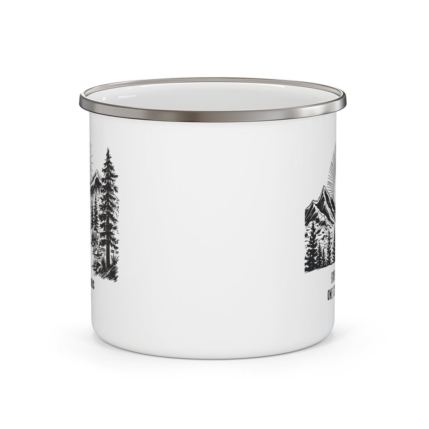 Personalized Enamel Camp Cup for Couples | Custom Forest Adventure Design - Celebrate Love This Valentine's Day - Verdant Blossoms
