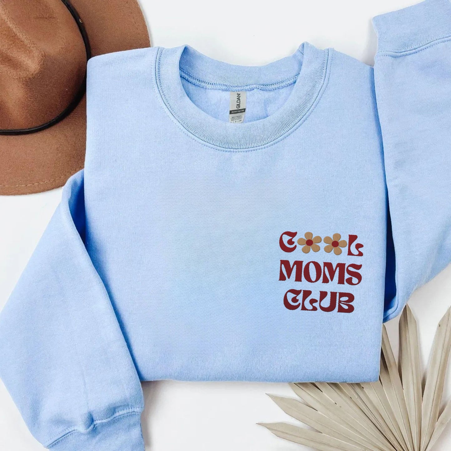 Cool Moms Club Sweatshirt, Embroidered Crewneck Gift for Fashionable & Fun Moms