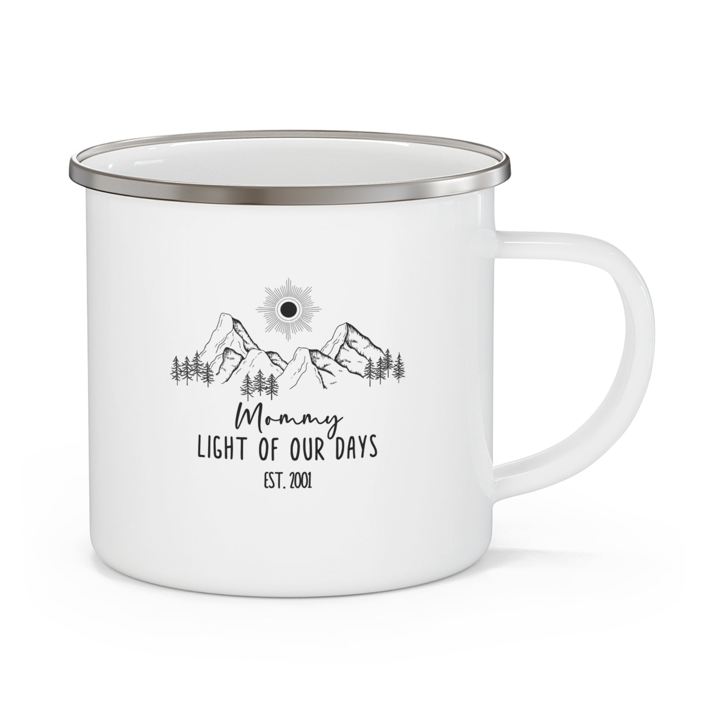 Custom Enamel Mugs for Mom & Dad β Celebrate Parenthood with Est. Year, Ideal for New and Seasoned Parents - Verdant Blossoms