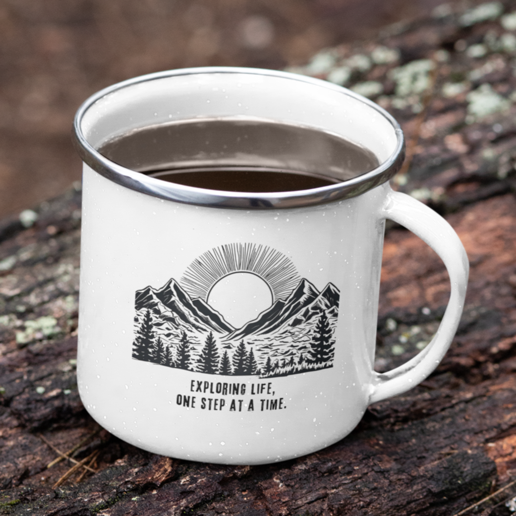 custom enamel mug gift for couples adventures