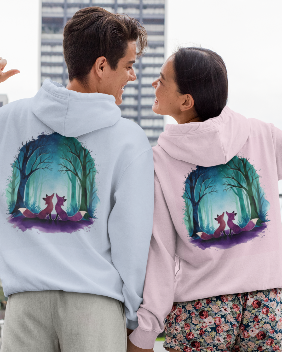 Custom hoodie with initials for couples in valentines day