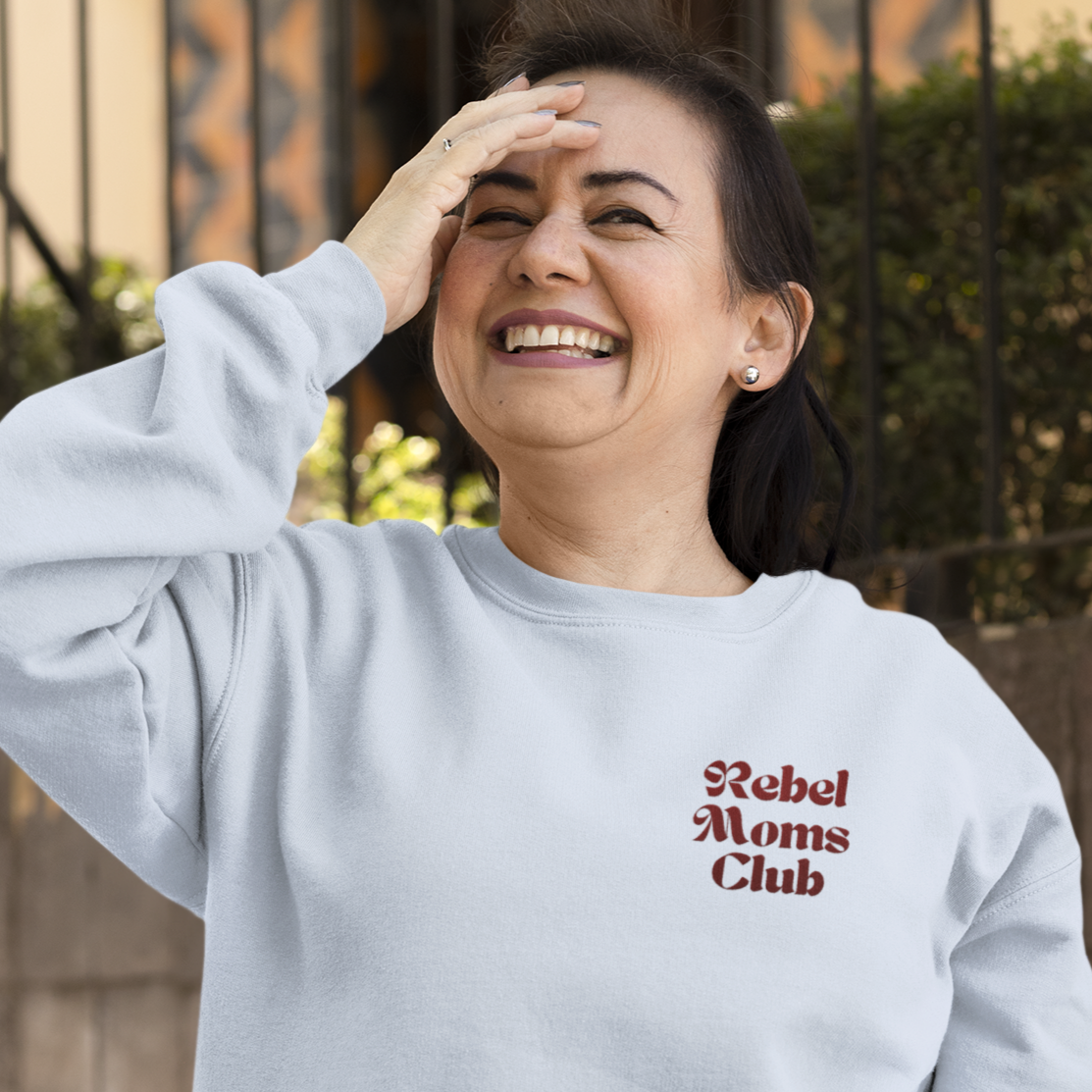 Rebel Moms Club Sweatshirt | Embroidered Crewneck for Bold & Stylish Moms