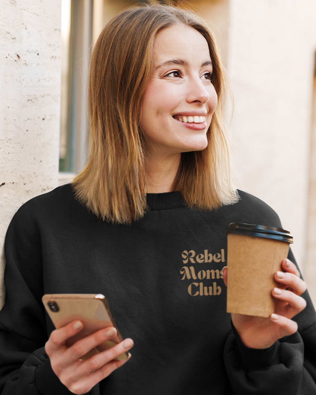 Rebel Moms Club Sweatshirt | Embroidered Crewneck for Bold & Stylish Moms