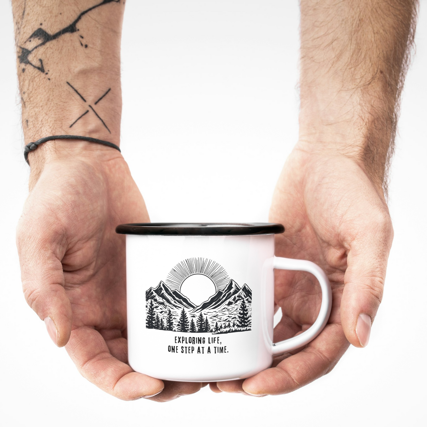 enamel mug black rim custom couple gift