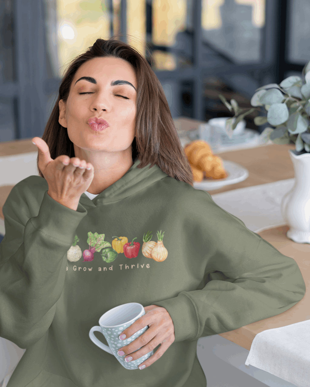 Custom Hoodies with Positive Vibes - Verdant Blossoms
