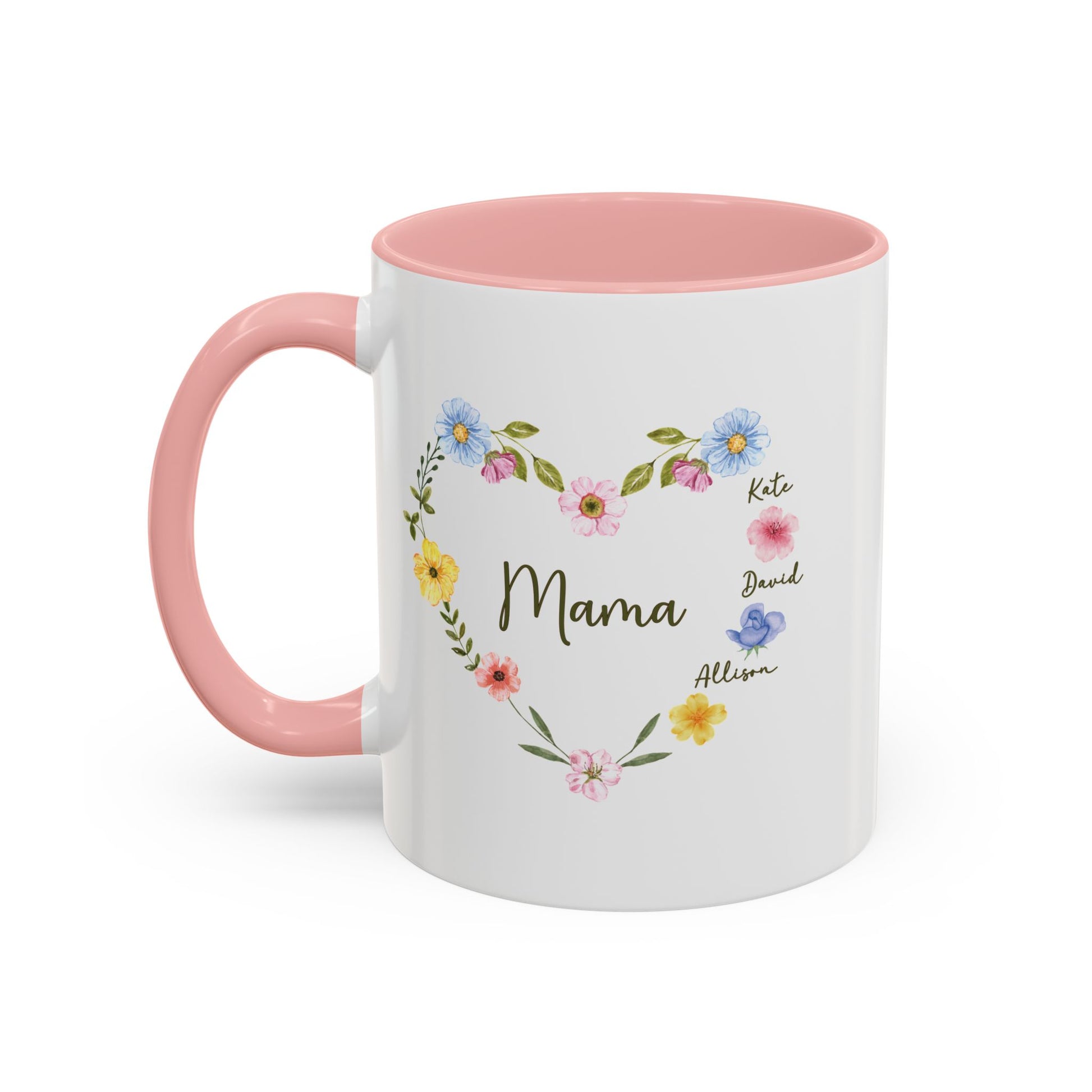 Custom Floral Heart Mug for Grandma – Perfect Gift for Mother's Day or Special Womens - Verdant Blossoms