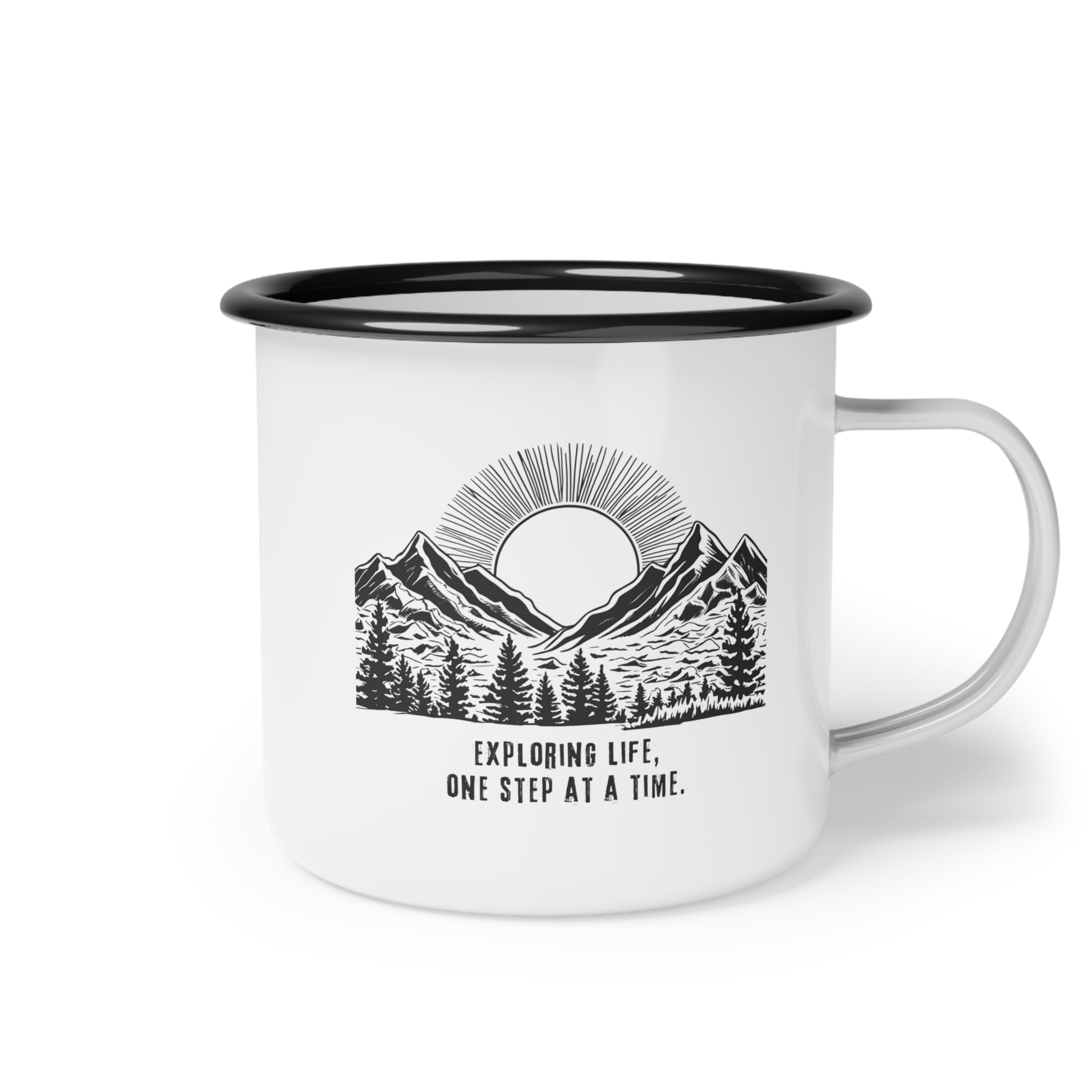 Personalized Enamel Camp Cup for Couples | Custom Forest Adventure Design - Celebrate Love This Valentine's Day - Verdant Blossoms