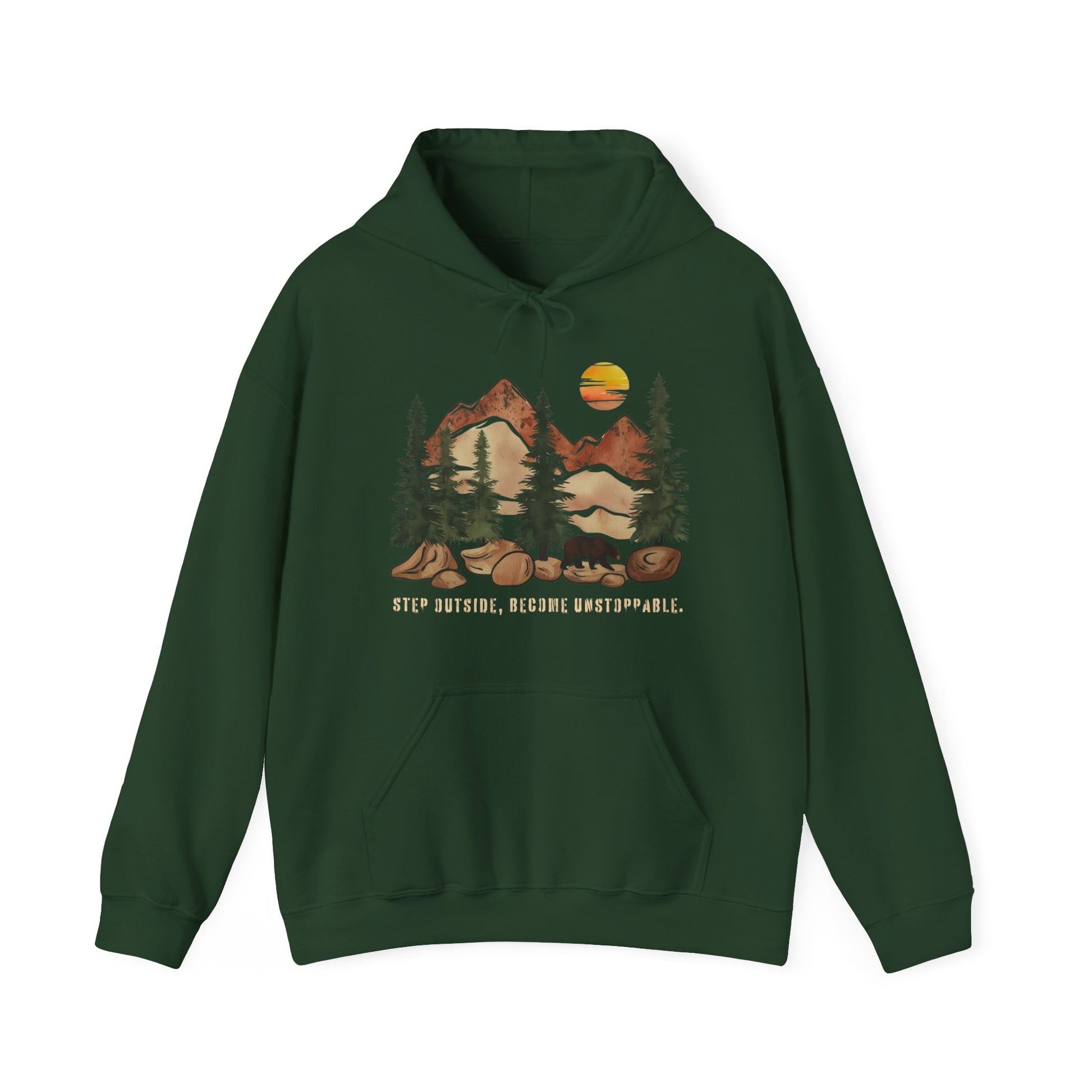 Mountain Bear Hoodie – Step Outside, Become Unstoppable | Verdant Blossoms - Verdant Blossoms