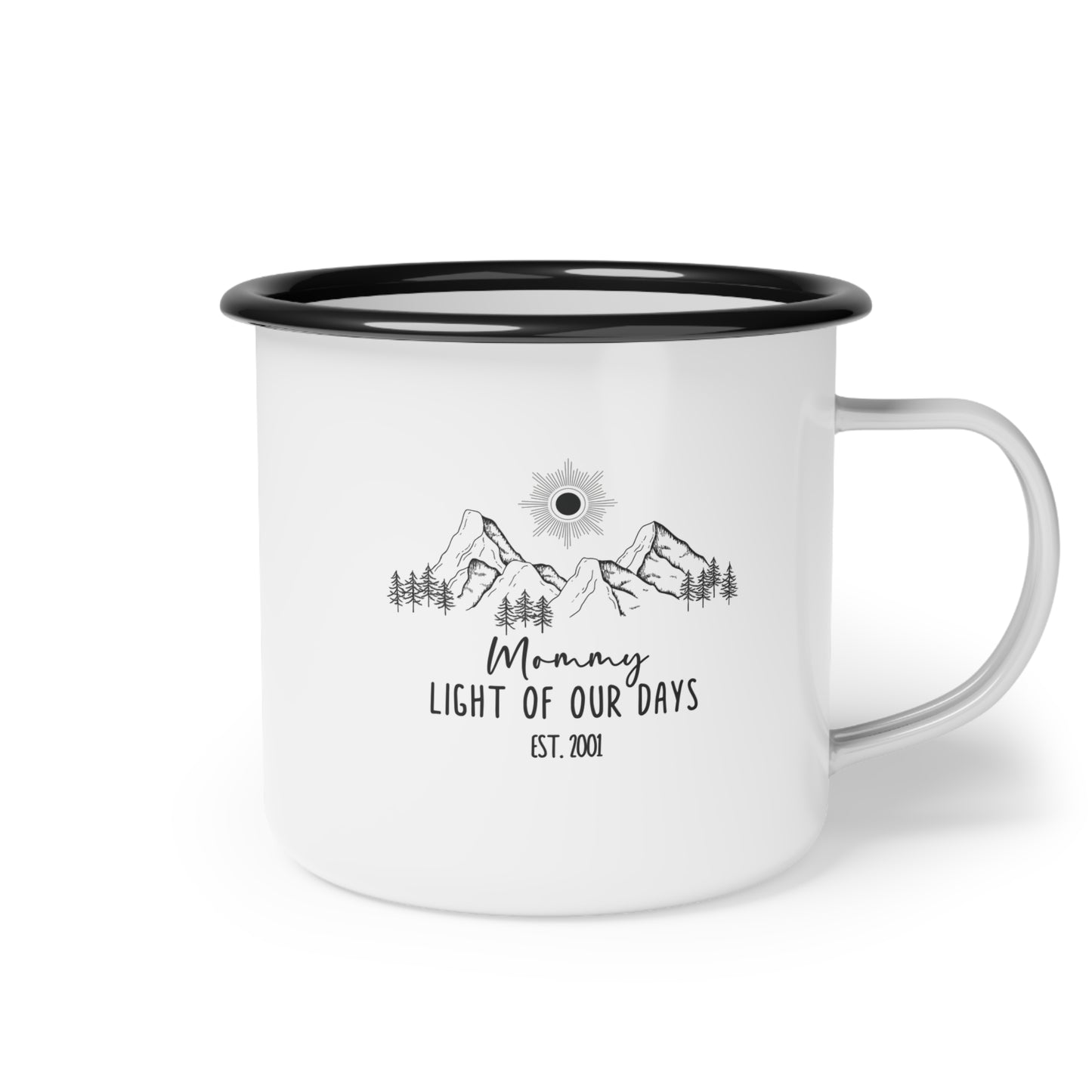 Custom Enamel Mugs for Mom & Dad – Celebrate Parenthood with Est. Year, Ideal for New and Seasoned Parents - Verdant Blossoms