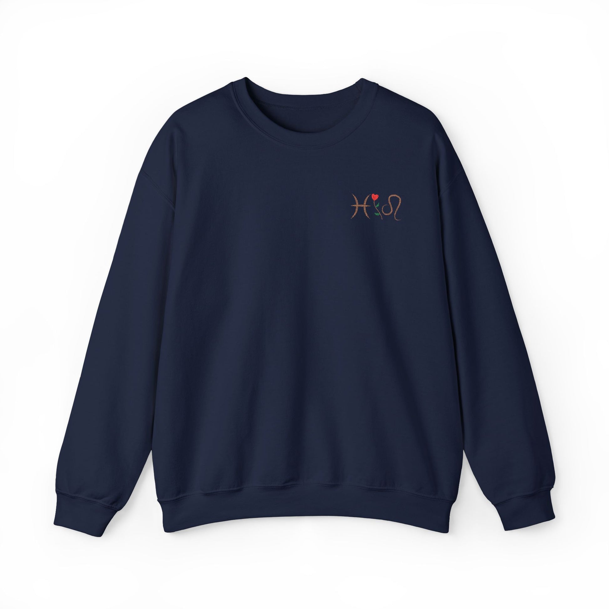 Zodiac Love Sweatshirt | Custom Embroidered Valentine’s Day Gift for Couples - Verdant Blossoms