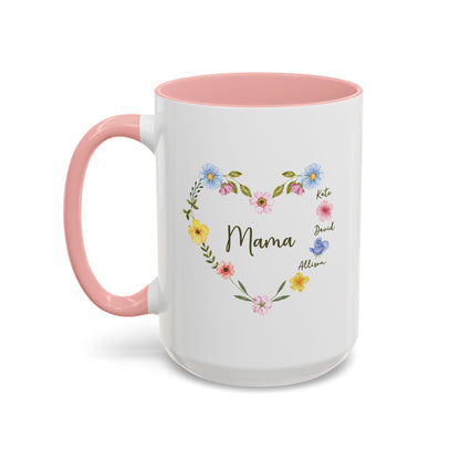 Custom Floral Heart Mug for Grandma – Perfect Gift for Mother's Day or Special Womens - Verdant Blossoms