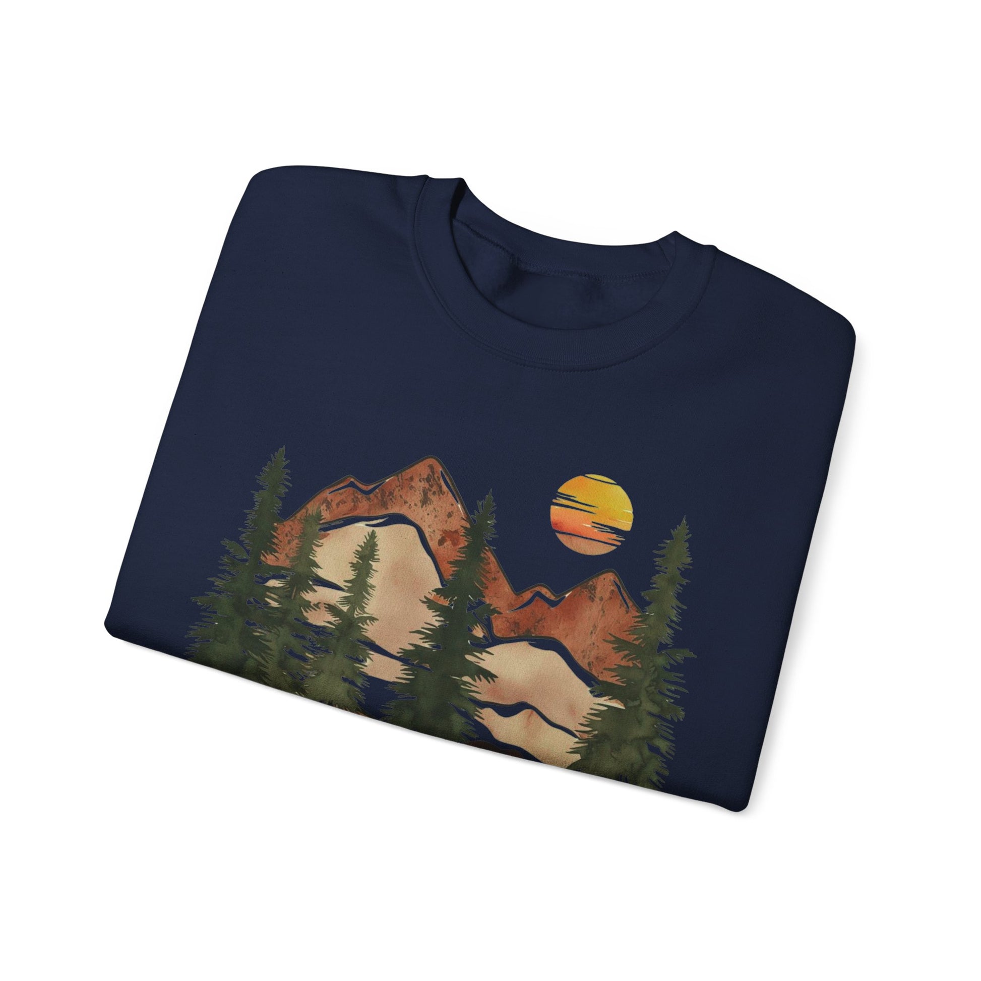 Step Outside, Become Unstoppable - Mountain Forest Sweatshirt - Verdant Blossoms