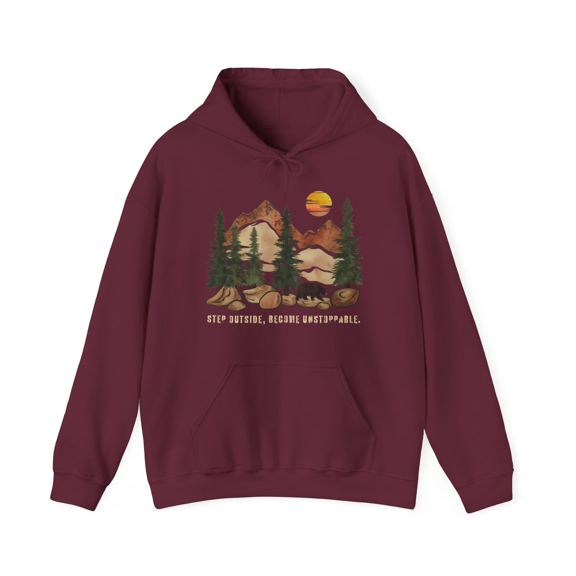 Mountain Bear Hoodie – Step Outside, Become Unstoppable | Verdant Blossoms - Verdant Blossoms
