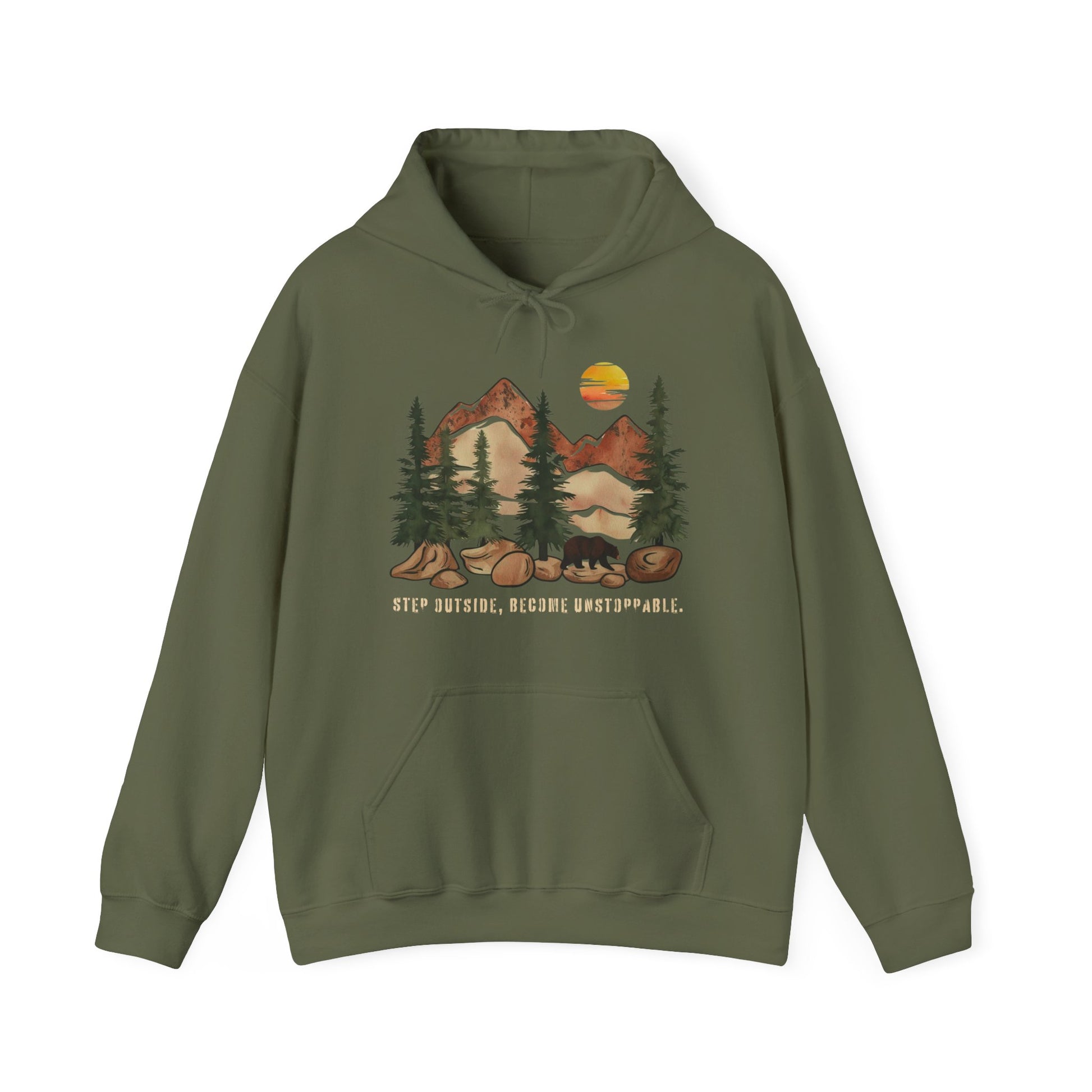 Mountain Bear Hoodie – Step Outside, Become Unstoppable | Verdant Blossoms - Verdant Blossoms