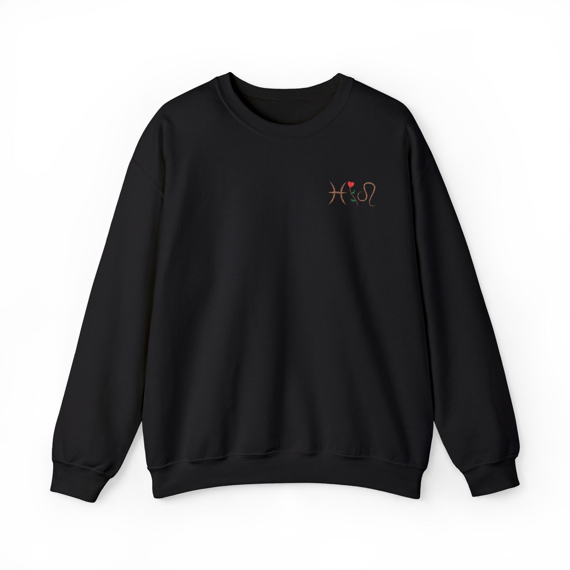Zodiac Love Sweatshirt | Custom Embroidered Valentine’s Day Gift for Couples - Verdant Blossoms